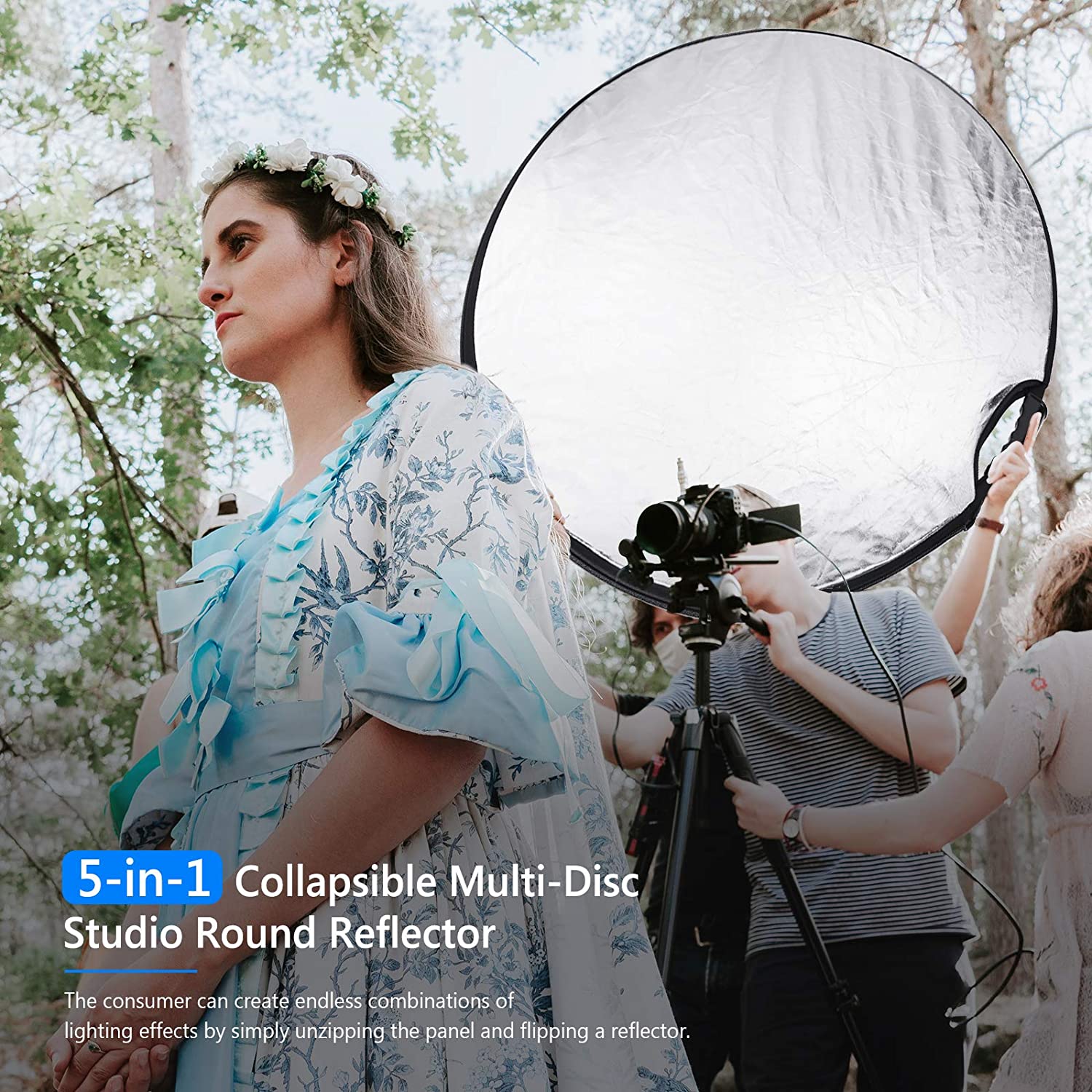NEEWER 5-in-1 80CM/110CM Collapsible Round Light Reflector With Grip