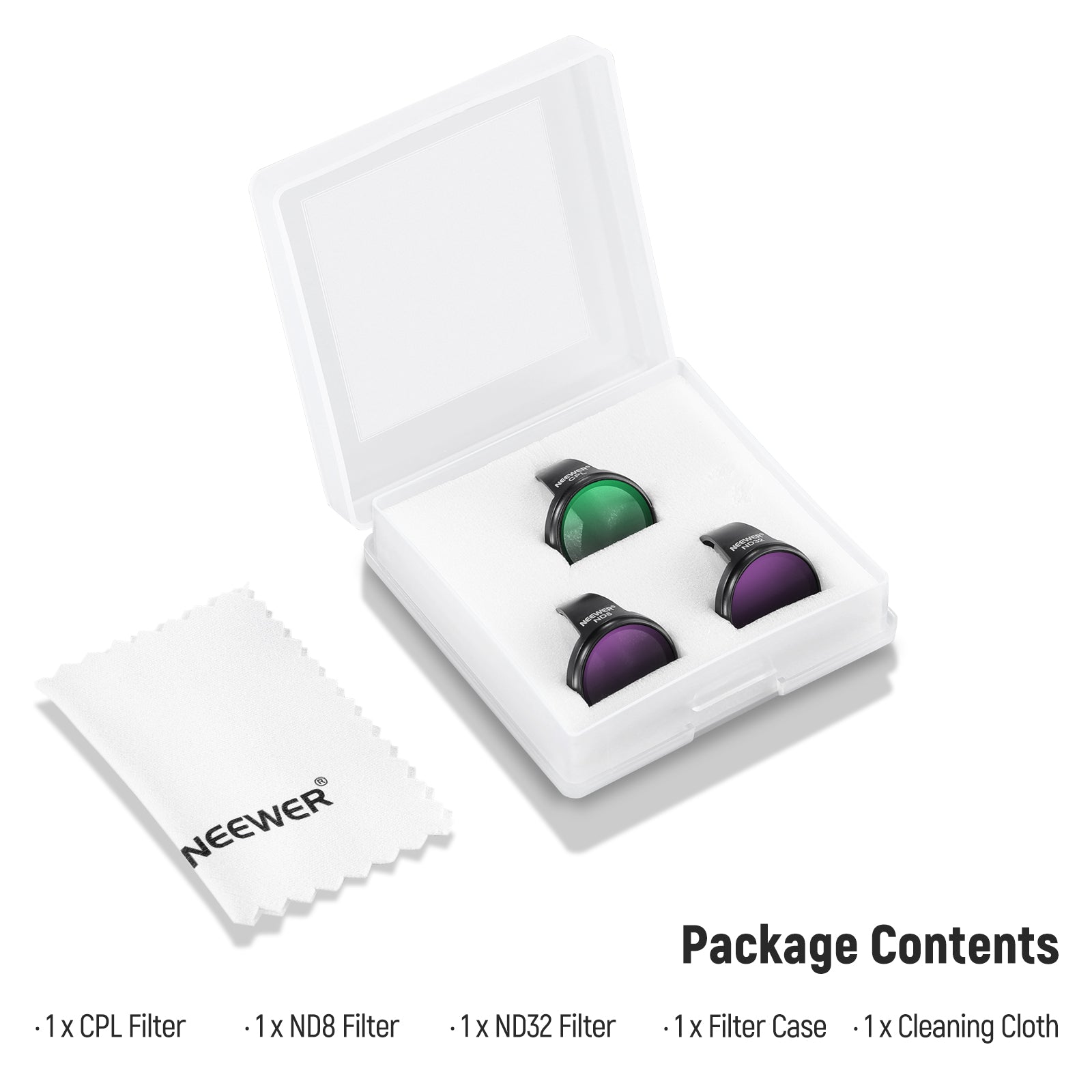 NEEWER FL-N21 3-Pack Magnetic ND Filter Set for DJI NEO