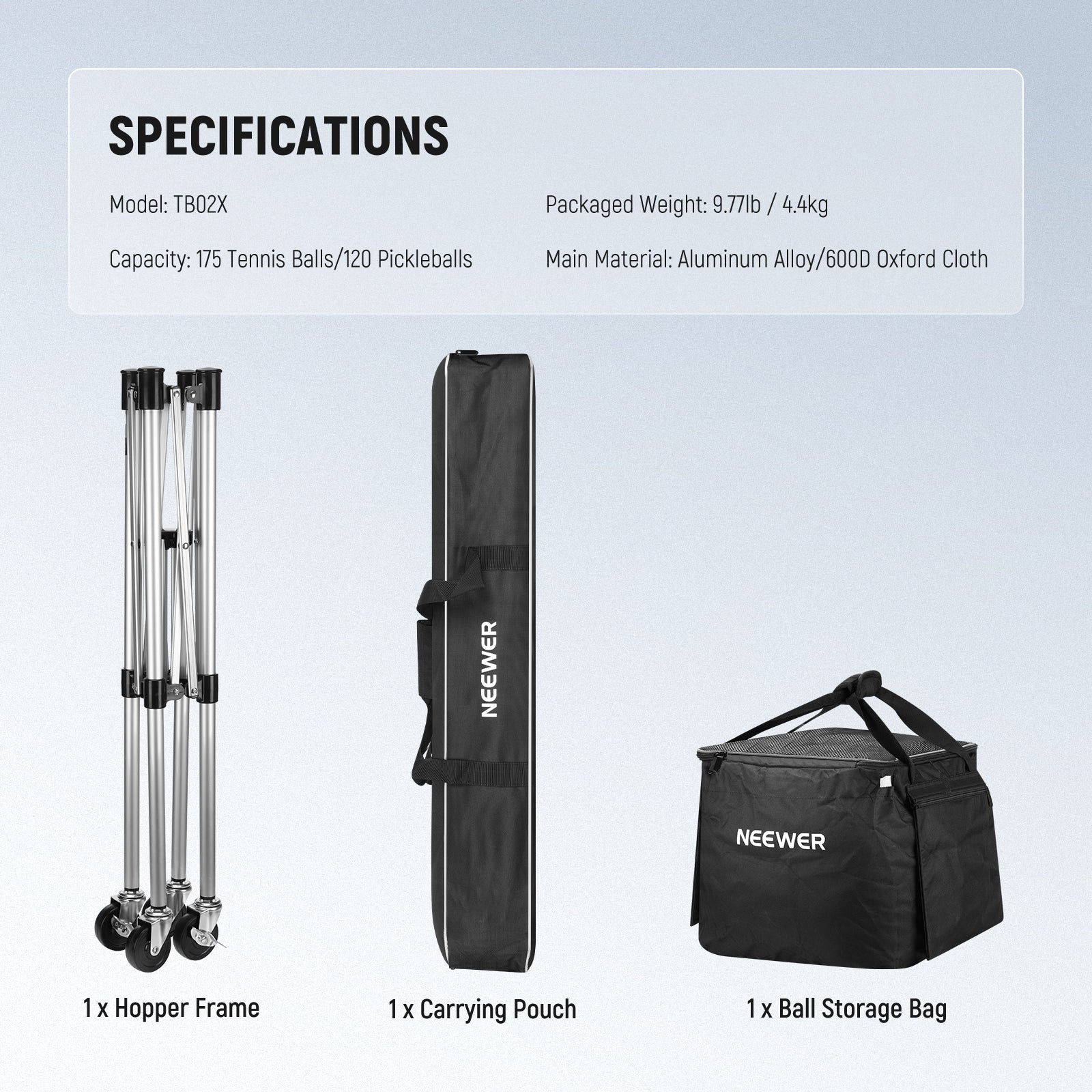 NEEWER TB02X Tennis Ball Hopper