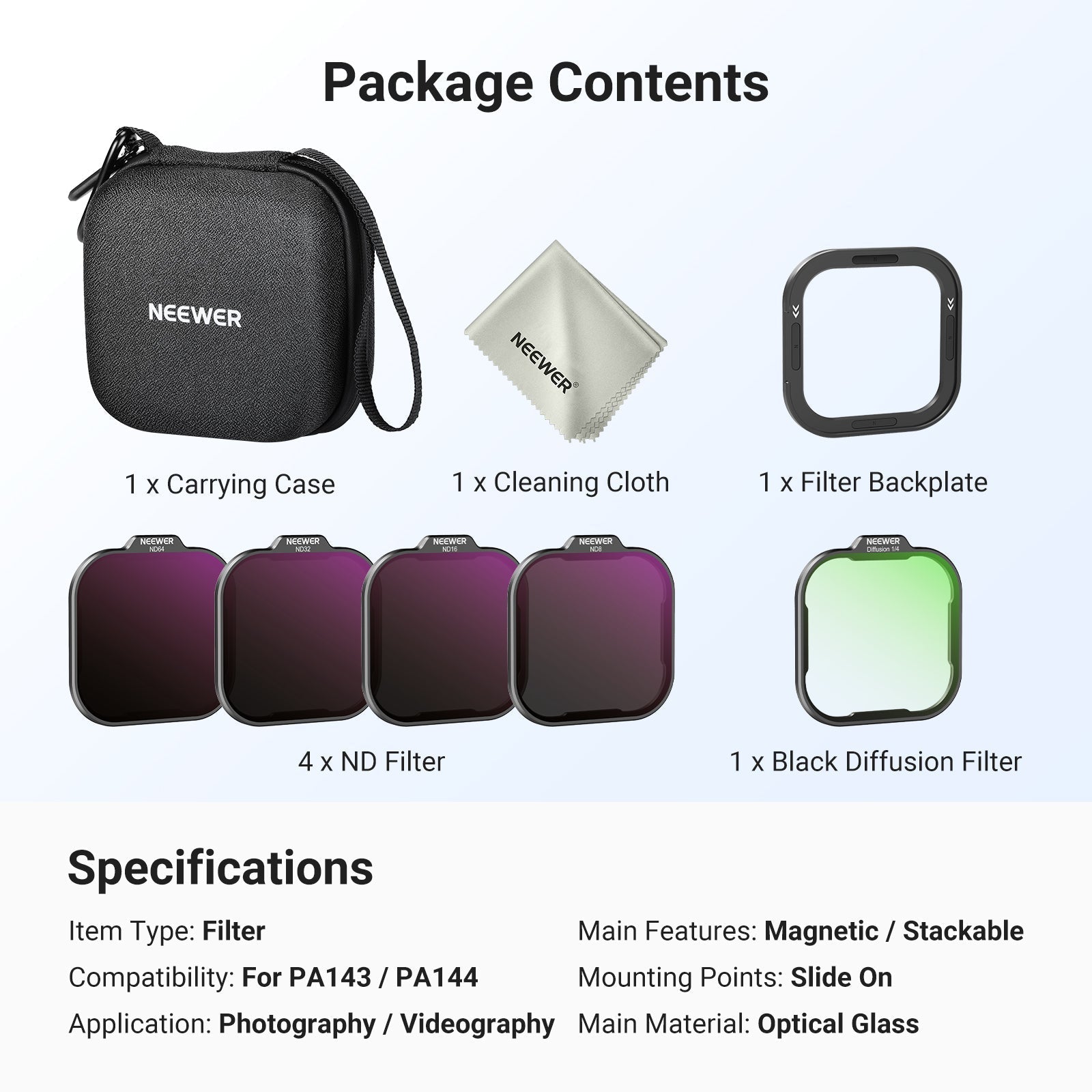 NEEWER Filter Set for iPhone 17 Pro/Pro Max Phone Cage