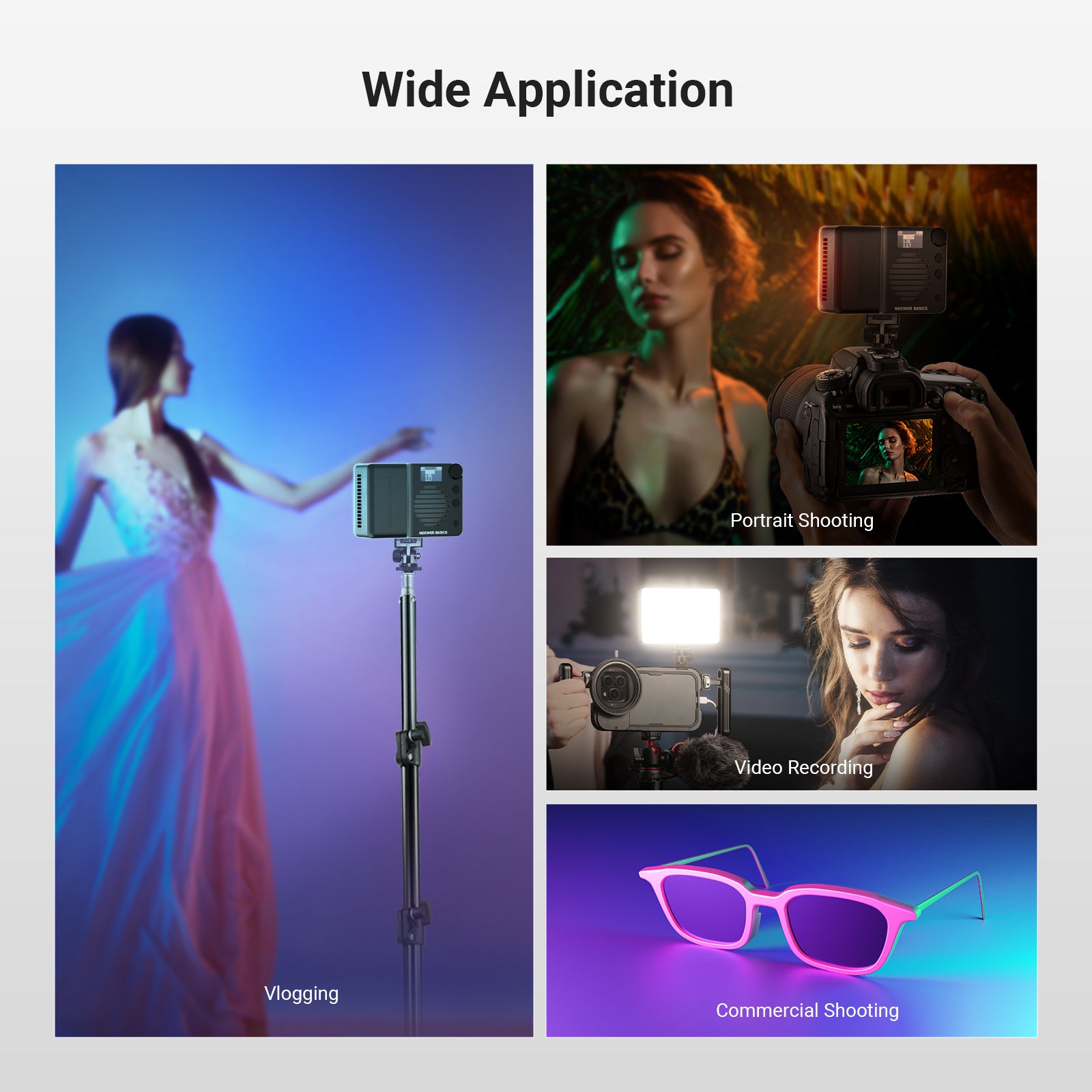 NEEWER BASICS BS40C Magnetic RGB Video Light