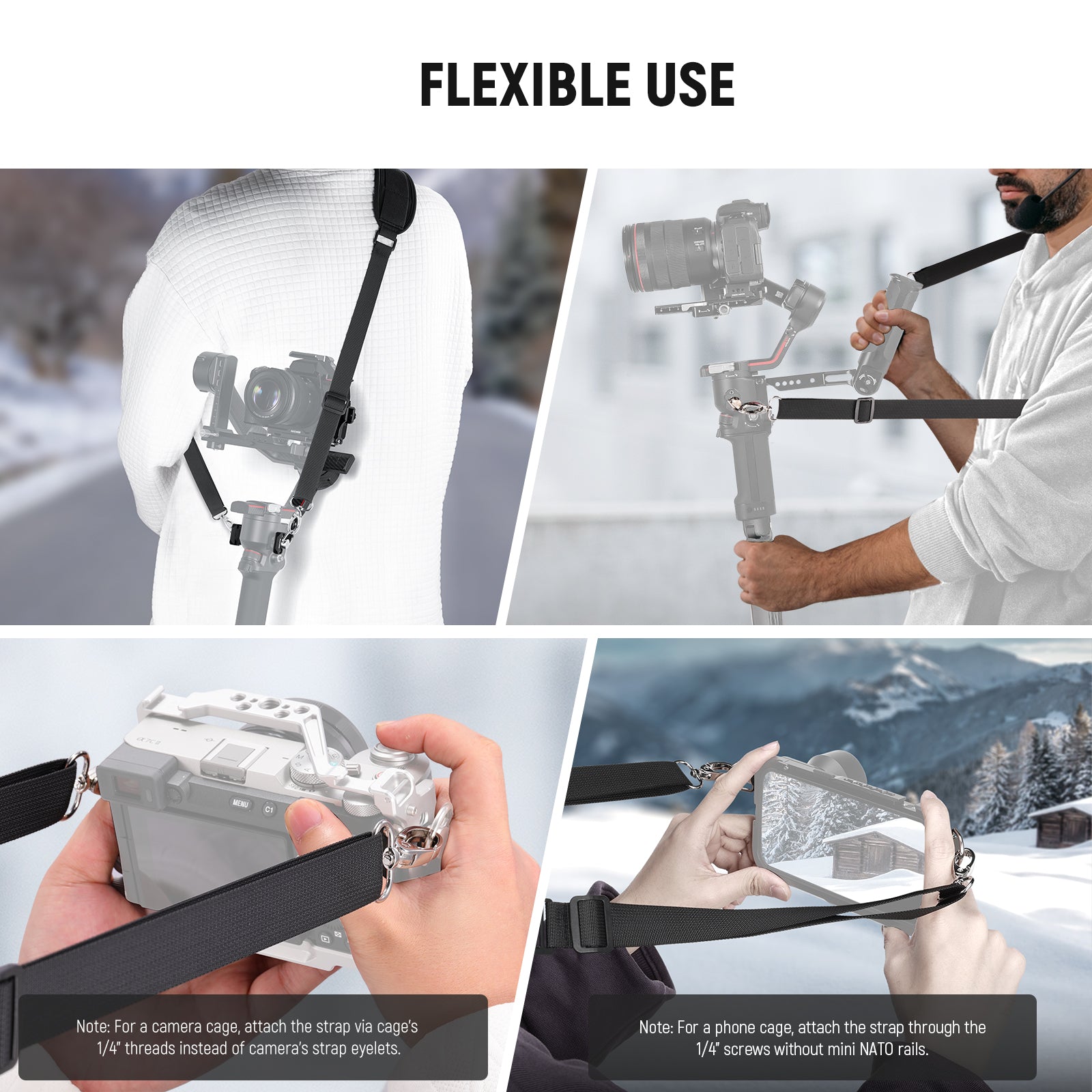 NEEWER GA019 5.9ft/180cm Neck Strap for DJI Ronin/RS