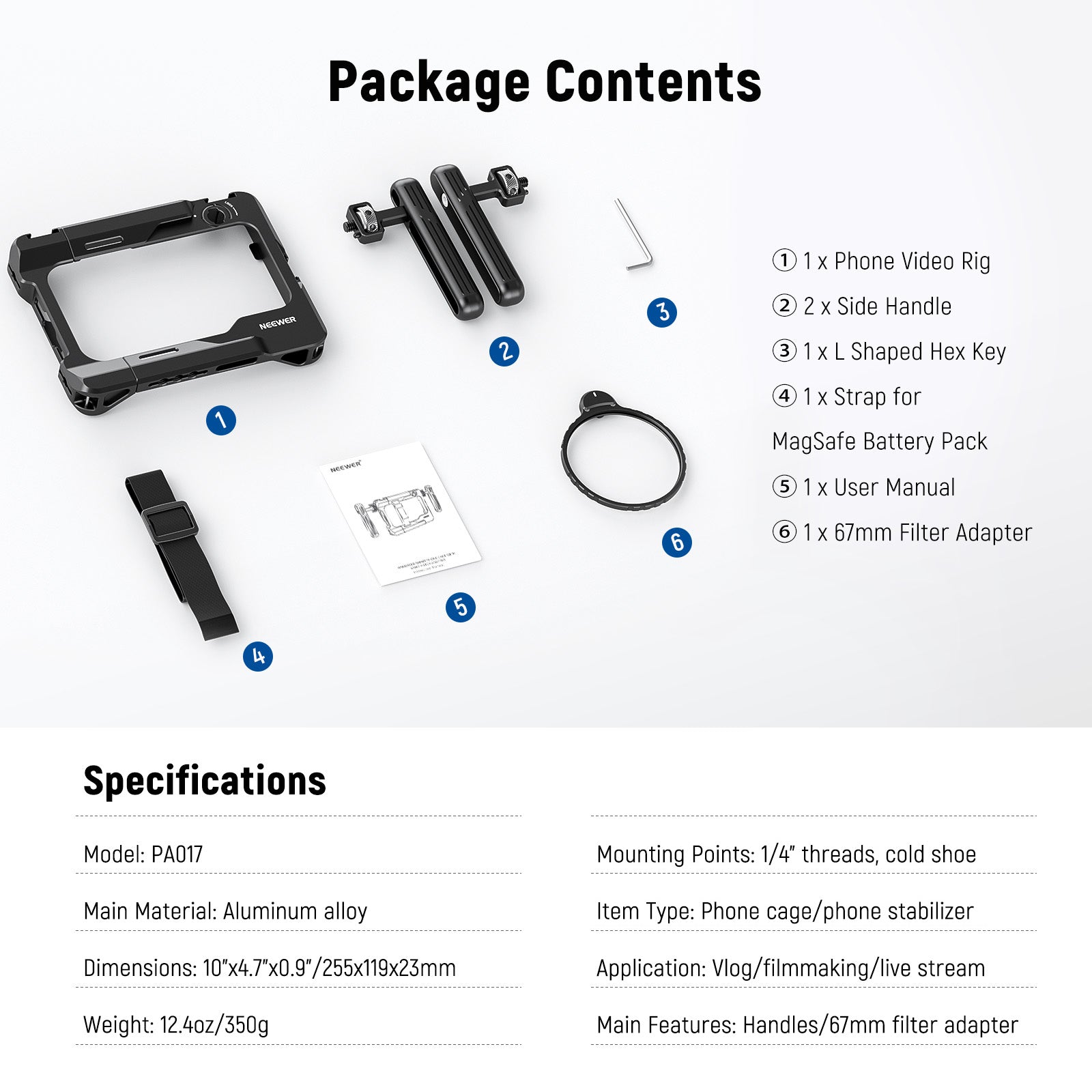 NEEWER PA017 Universal Phone Cage