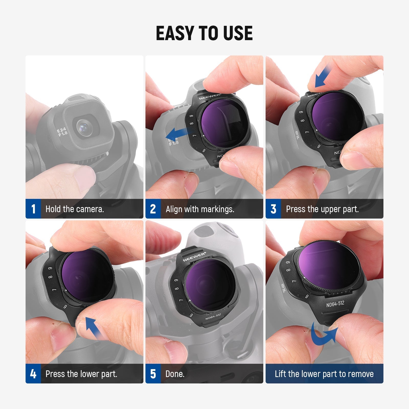 NEEWER Variable ND Filter For DJI Mini 5 Pro Drone