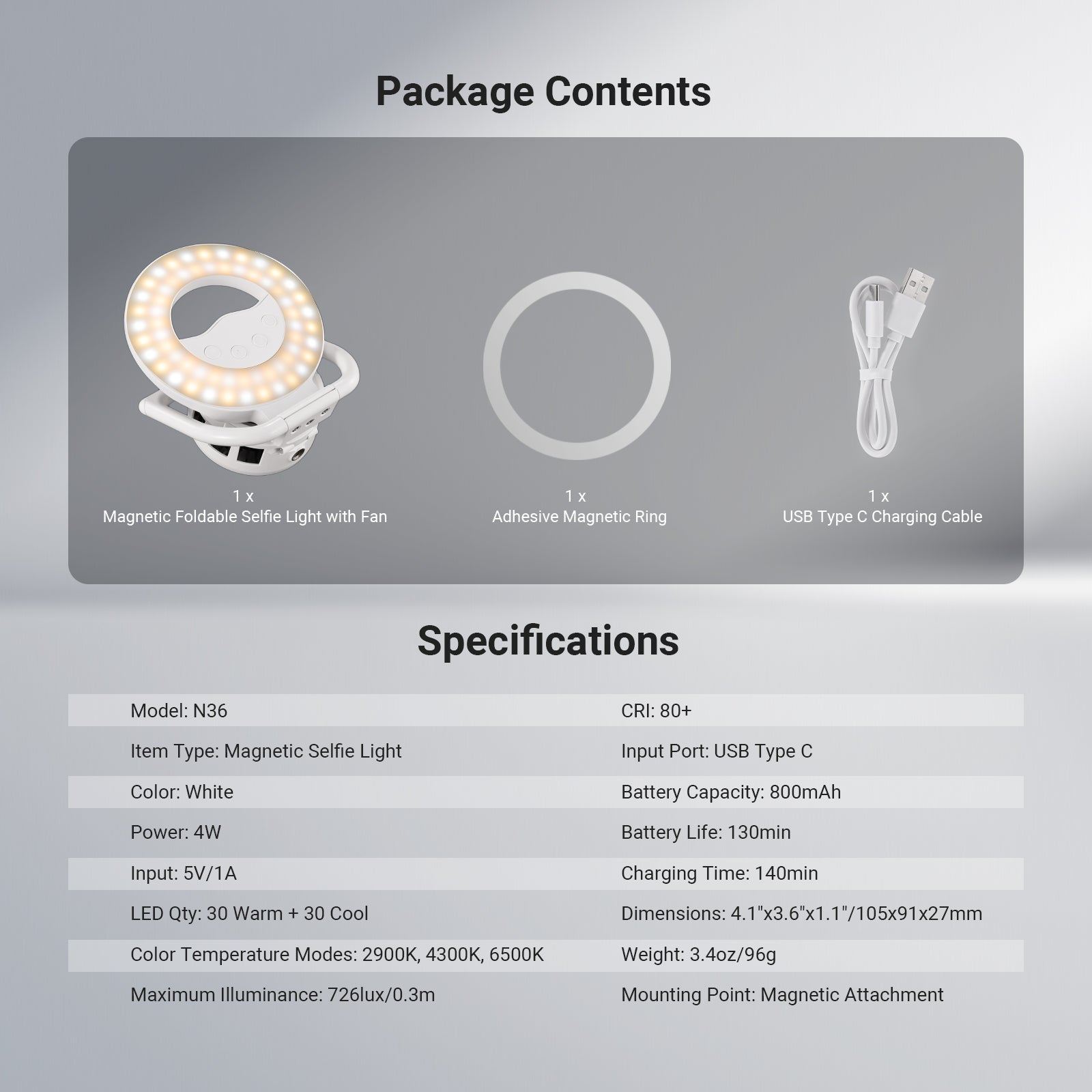 NEEWER ENTRY LEVEL VERSION N35/N36 Magnetic Selfie Ring Light