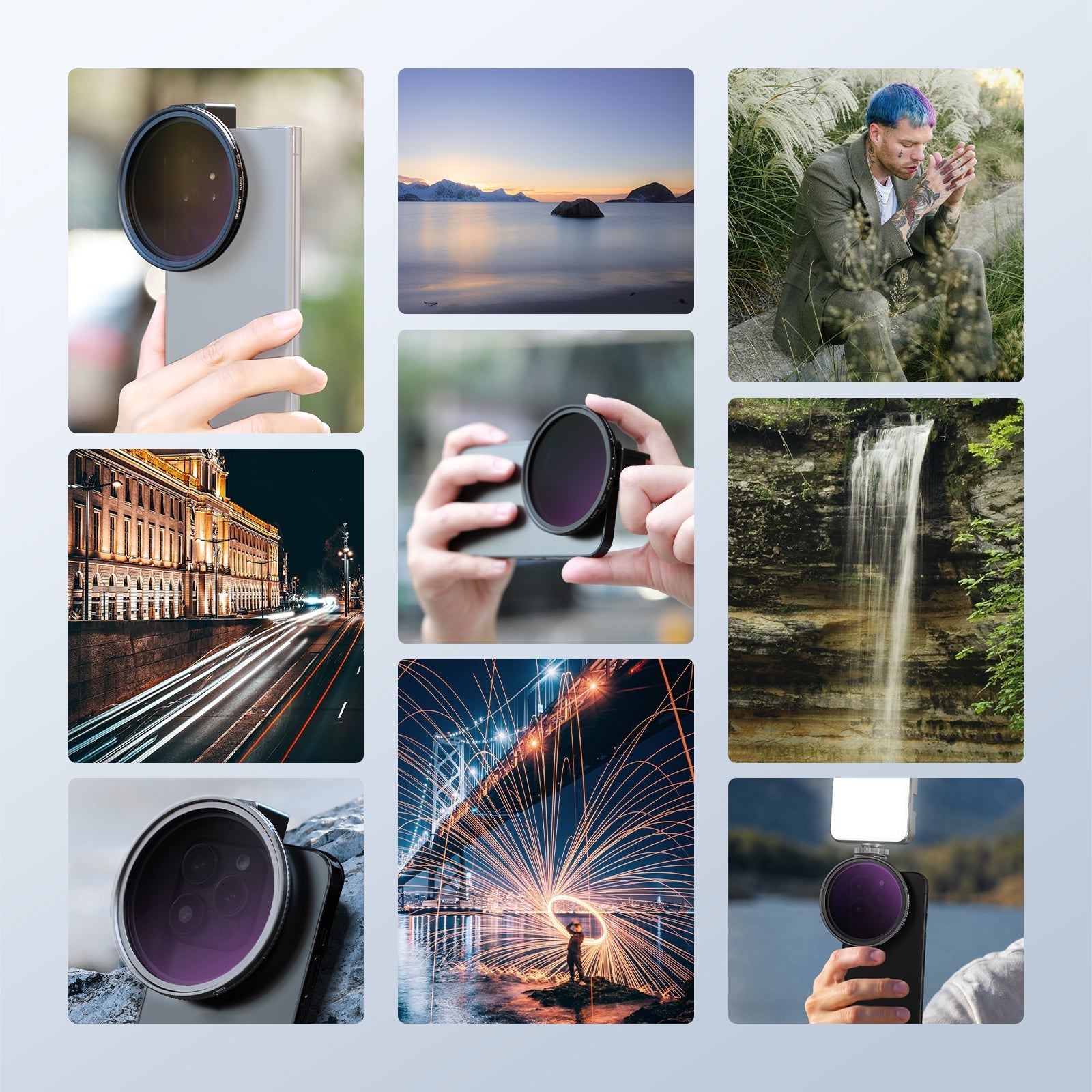 NEEWER 67mm Variable ND Filter Phone Clip Set (Compatible with S26)