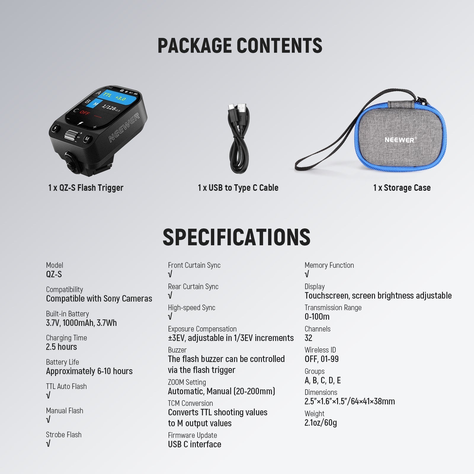 NEEWER QZ TTL Wireless Flash Trigger Transmitter