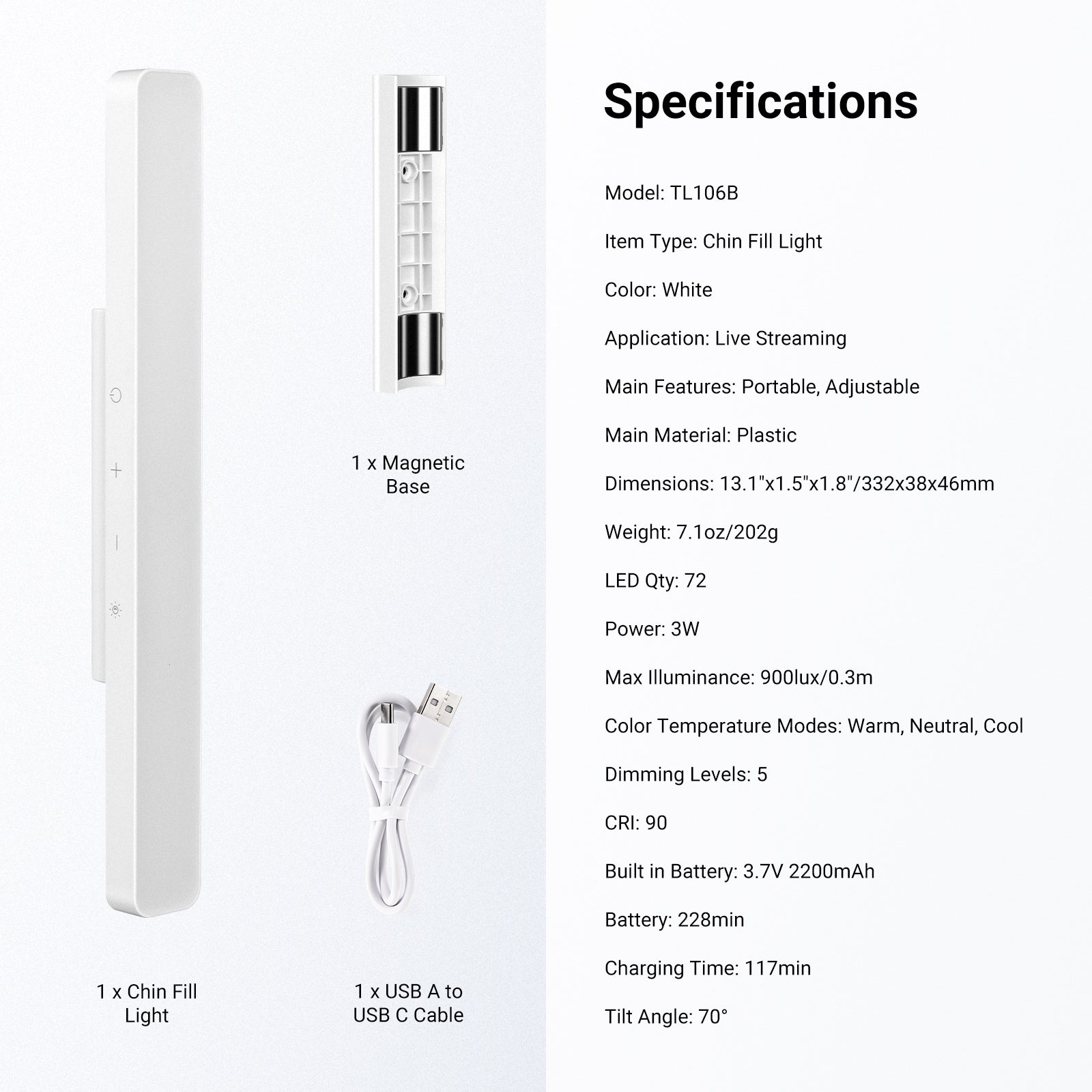 NEEWER BASICS TL106B LED Chin Fill Lighting