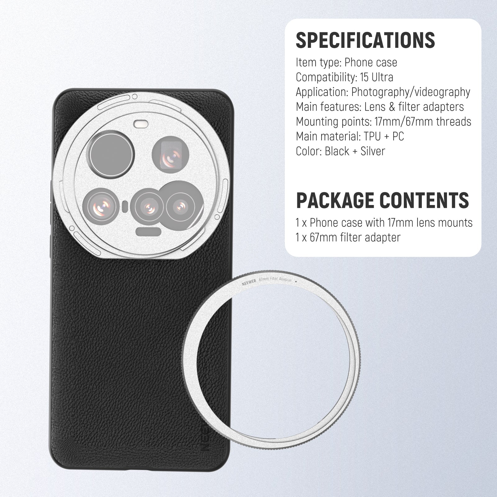 NEEWER PA101 Protective Phone Case For Xiaomi 15 Ultra