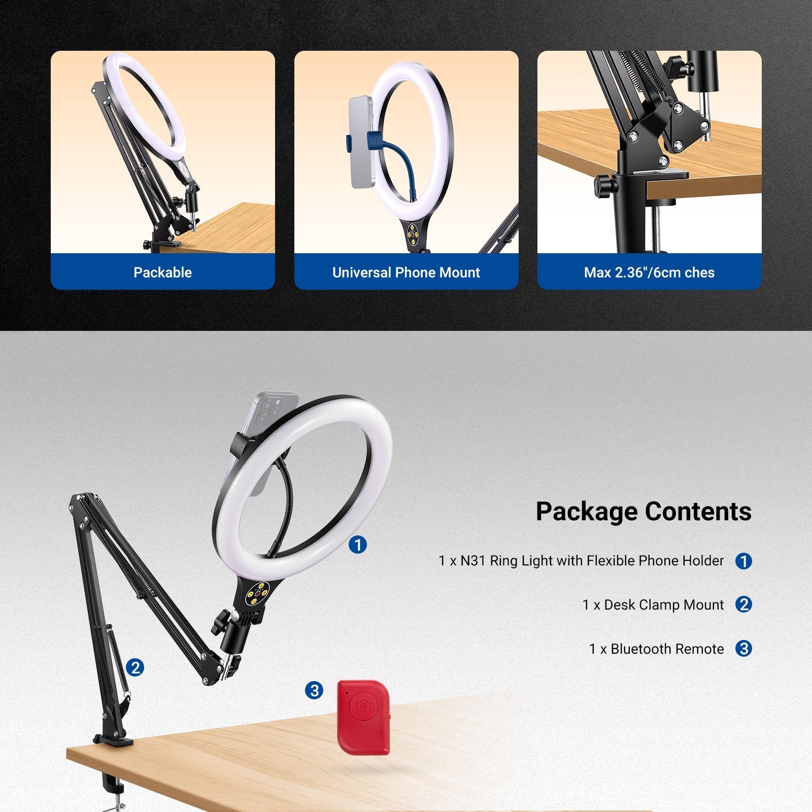 NEEWER ENTRY LEVEL VERSION N31 Desk Ring Light