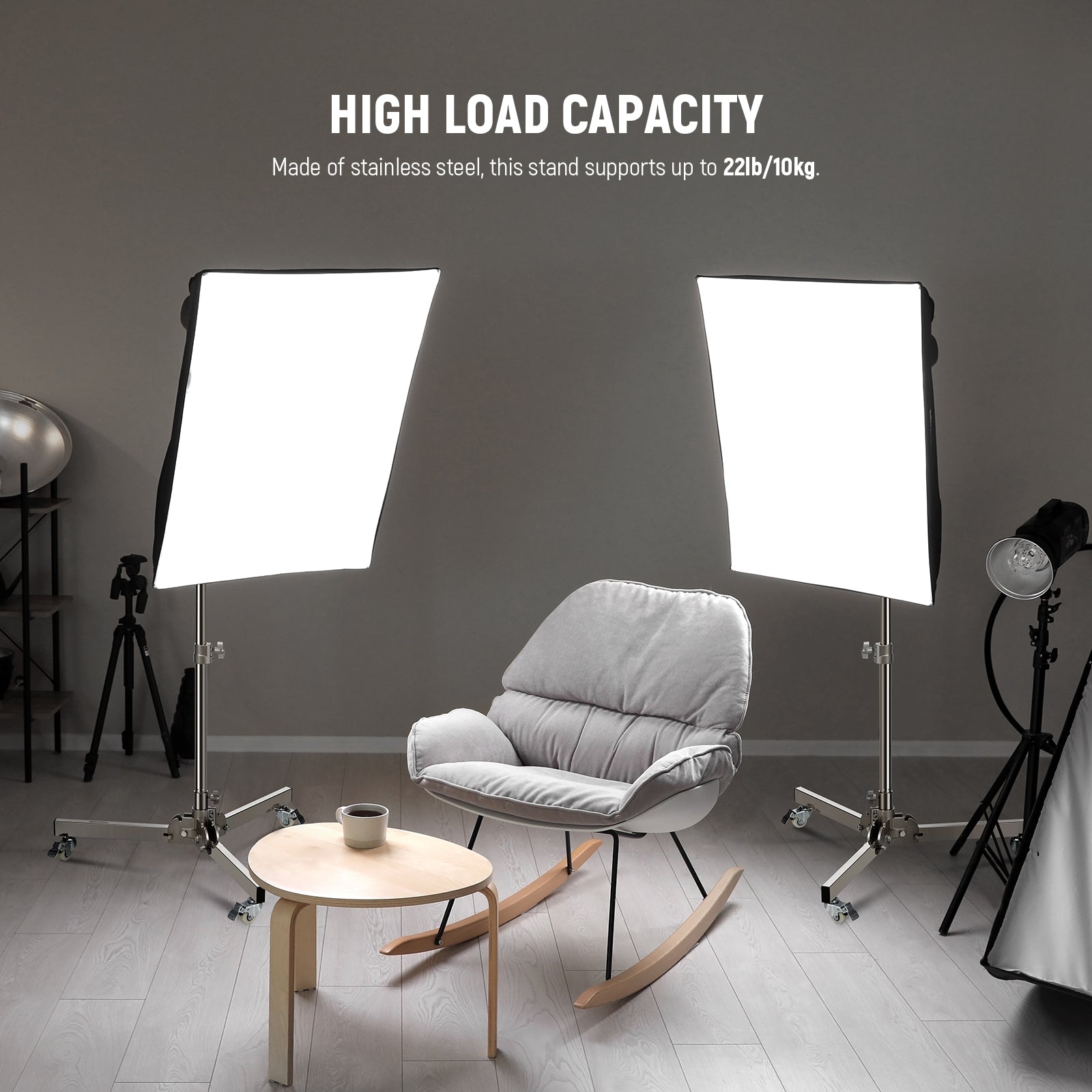 NEEWER ST98SS 98cm Heavy Duty Light Stand with Casters