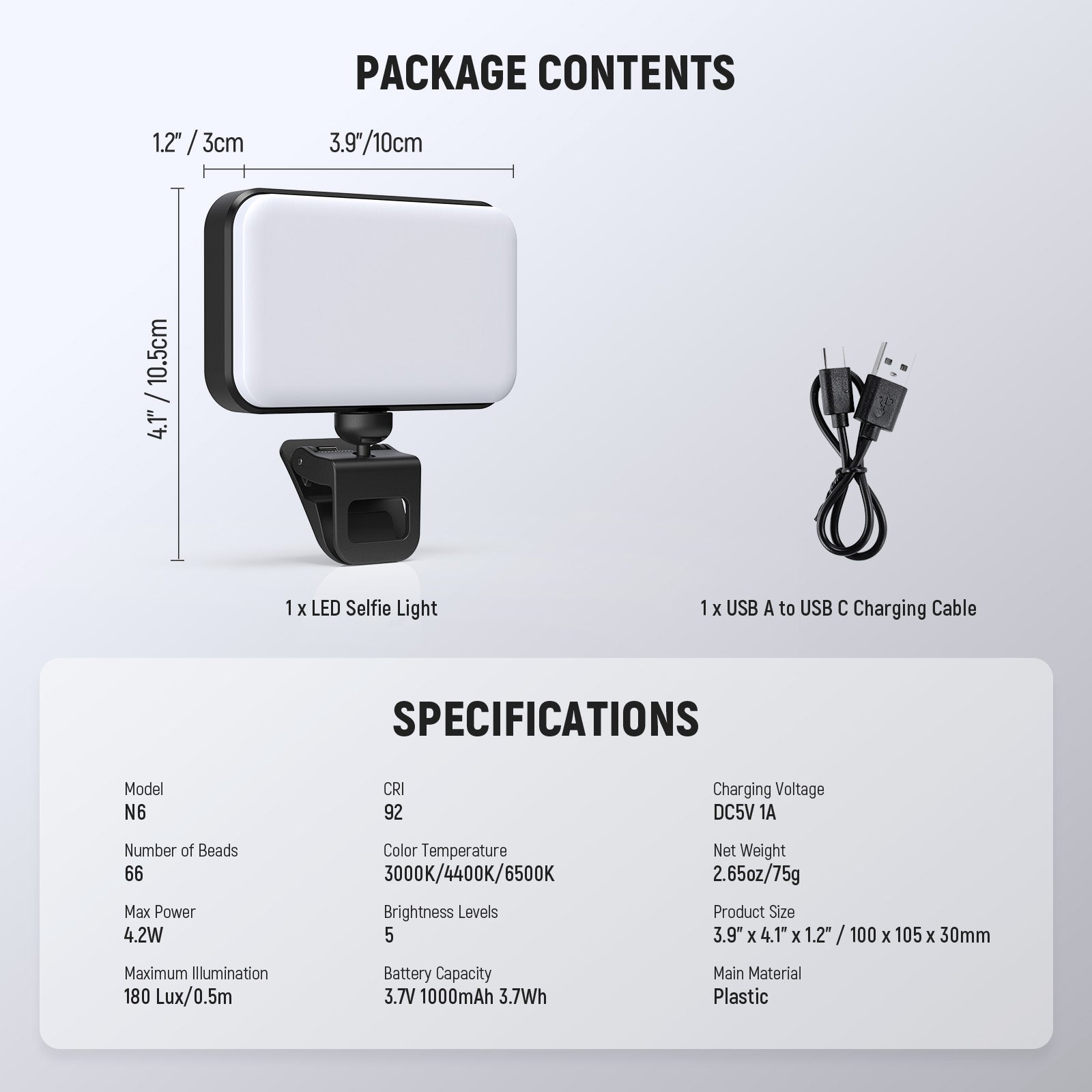 NEEWER ENTRY LEVEL VERSION N8/N6 Clip on LED Selfie Light