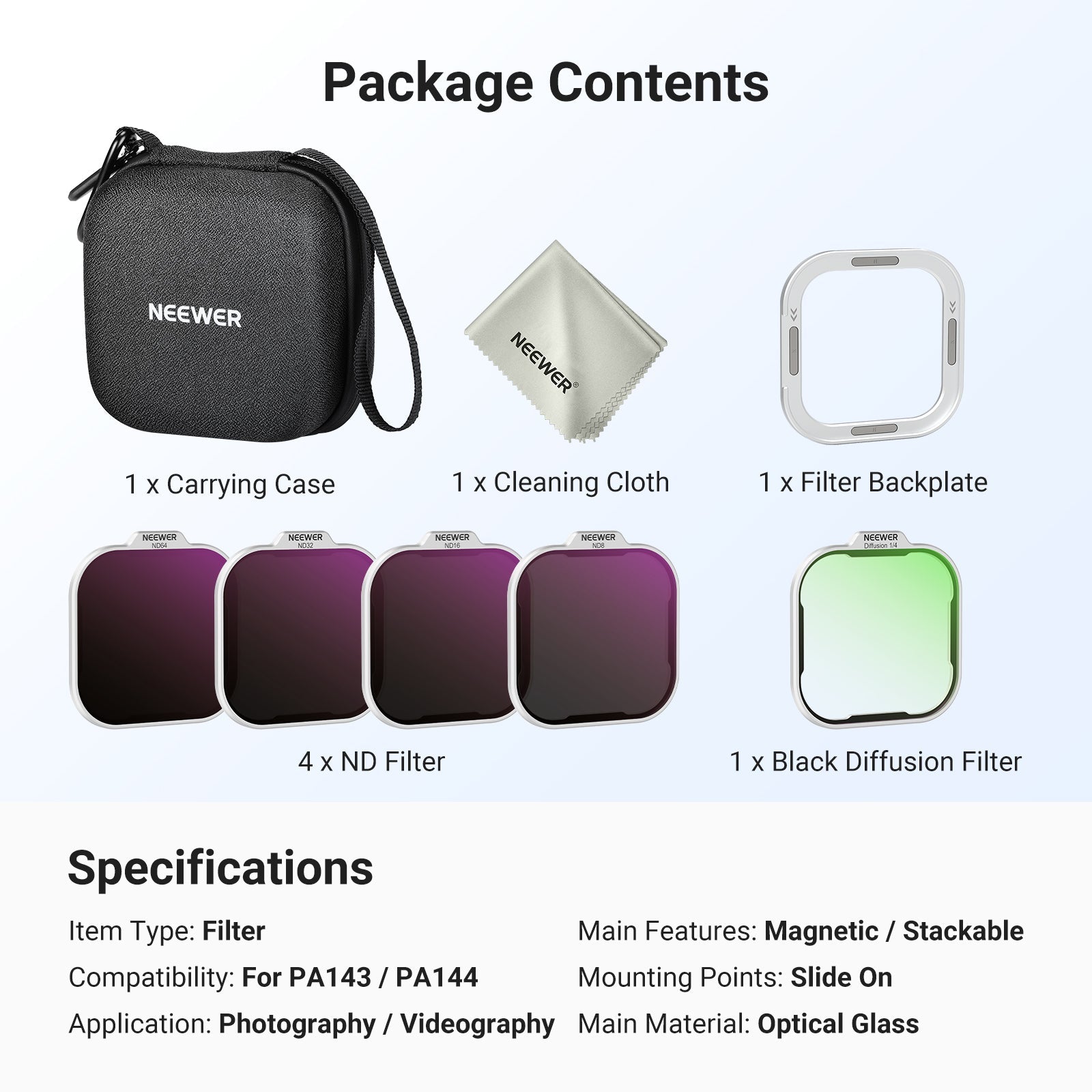 NEEWER Filter Set for iPhone 17 Pro/Pro Max Phone Cage