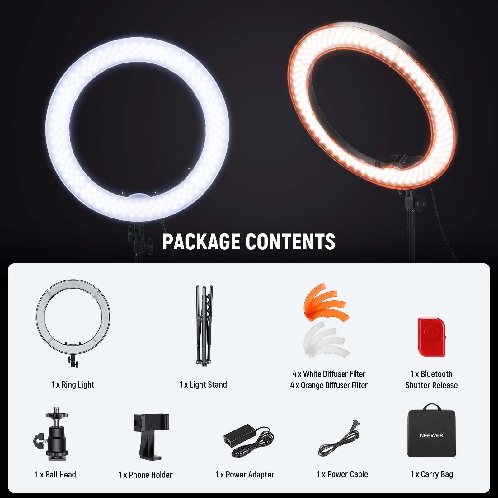NEEWER RL-18 New Version 18 Inch 55W LED Ring Light