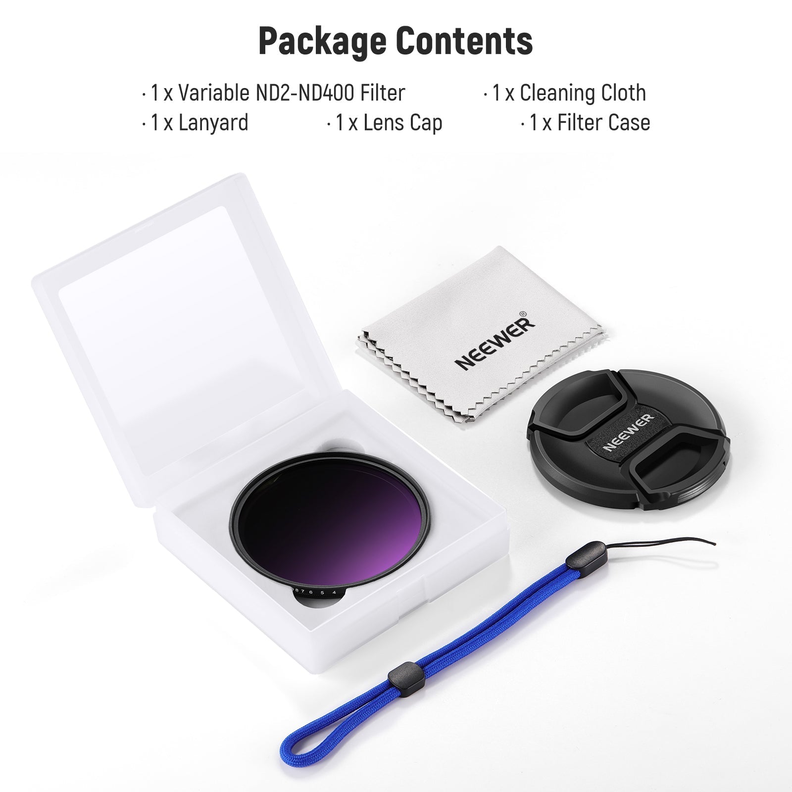 NEEWER ND2-400 (1-9 Stops) Variable ND Filter with Lens Cap