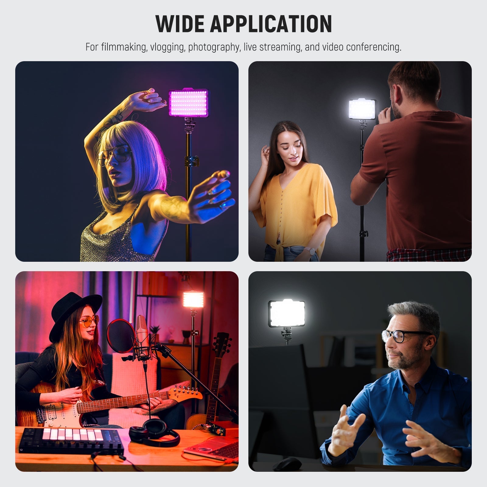 NEEWER RGB176 LED Camera Video Light with Battery