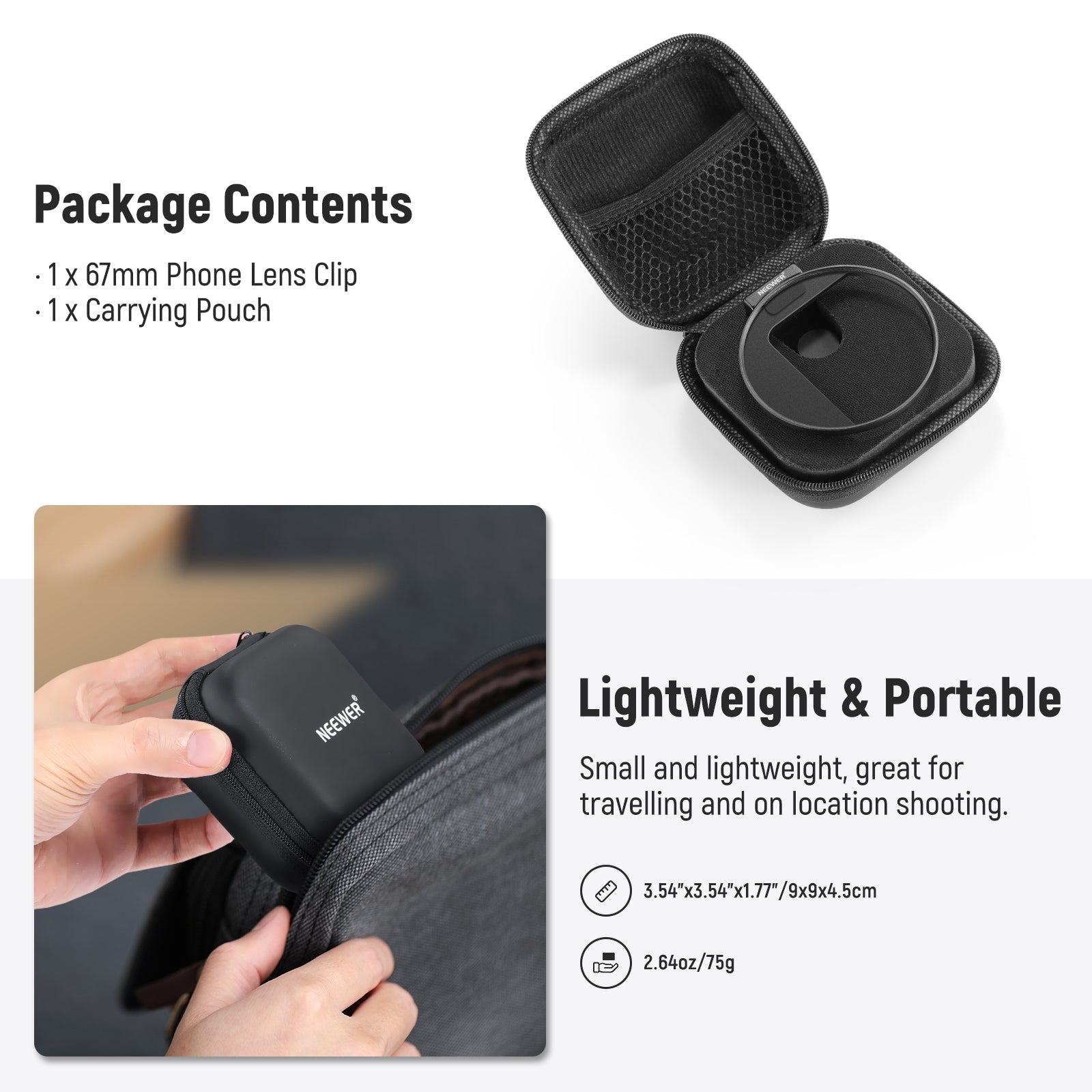 NEEWER LA006 Upgraded 67mm Phone Filter Mount