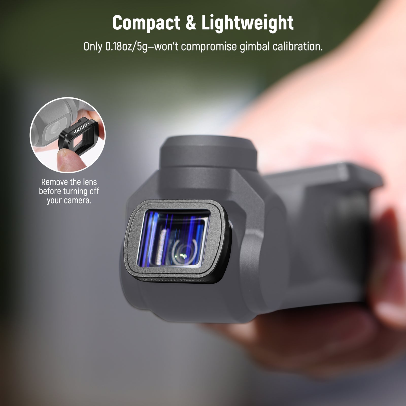 NEEWER FL-C02 Wide Angle + Blue Anamorphic Lens Kit for Pocket 3 / Pocket 4 & Xtra Muse