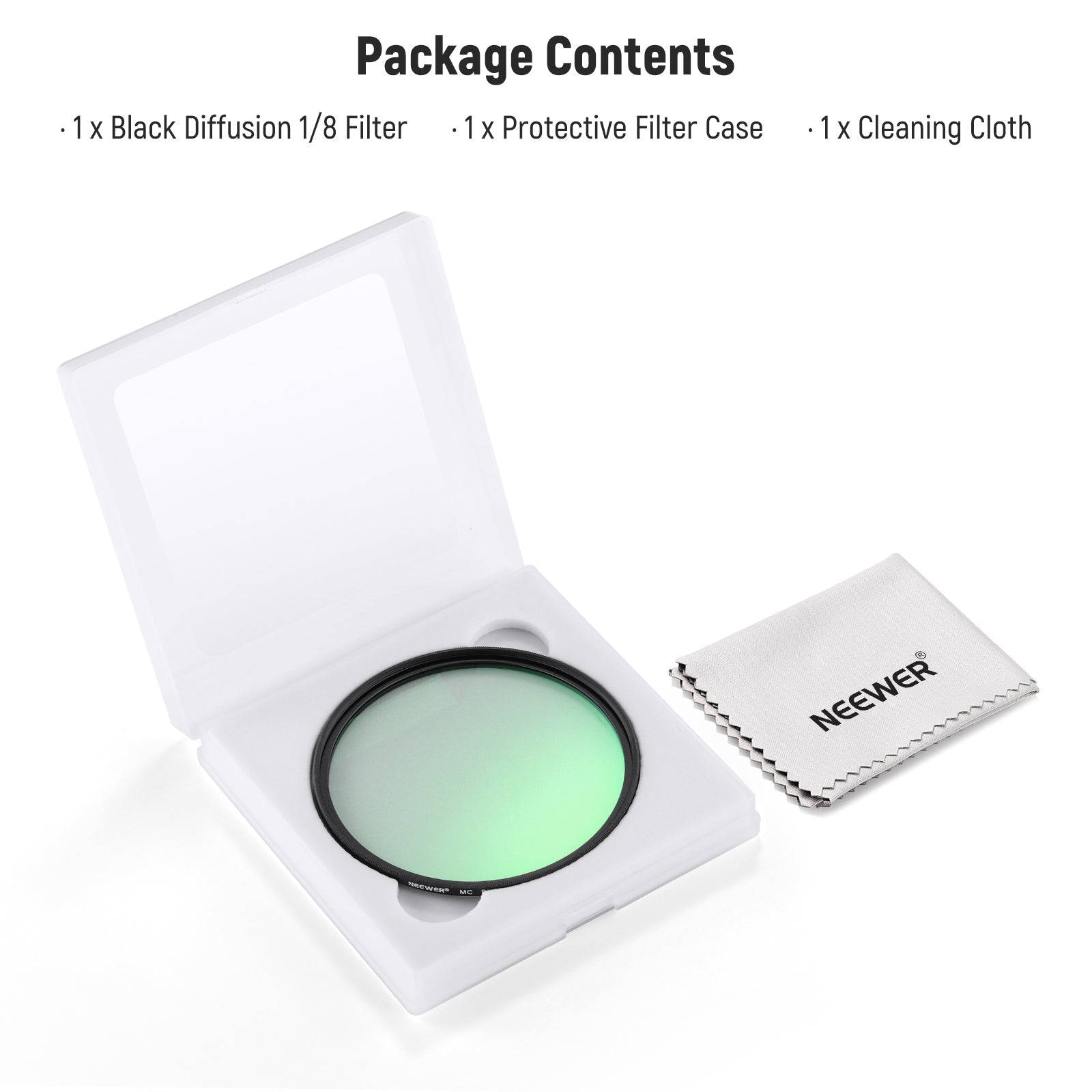 NEEWER 1/8 Black Diffusion Filter Cinematic Dreamy Effect Filter