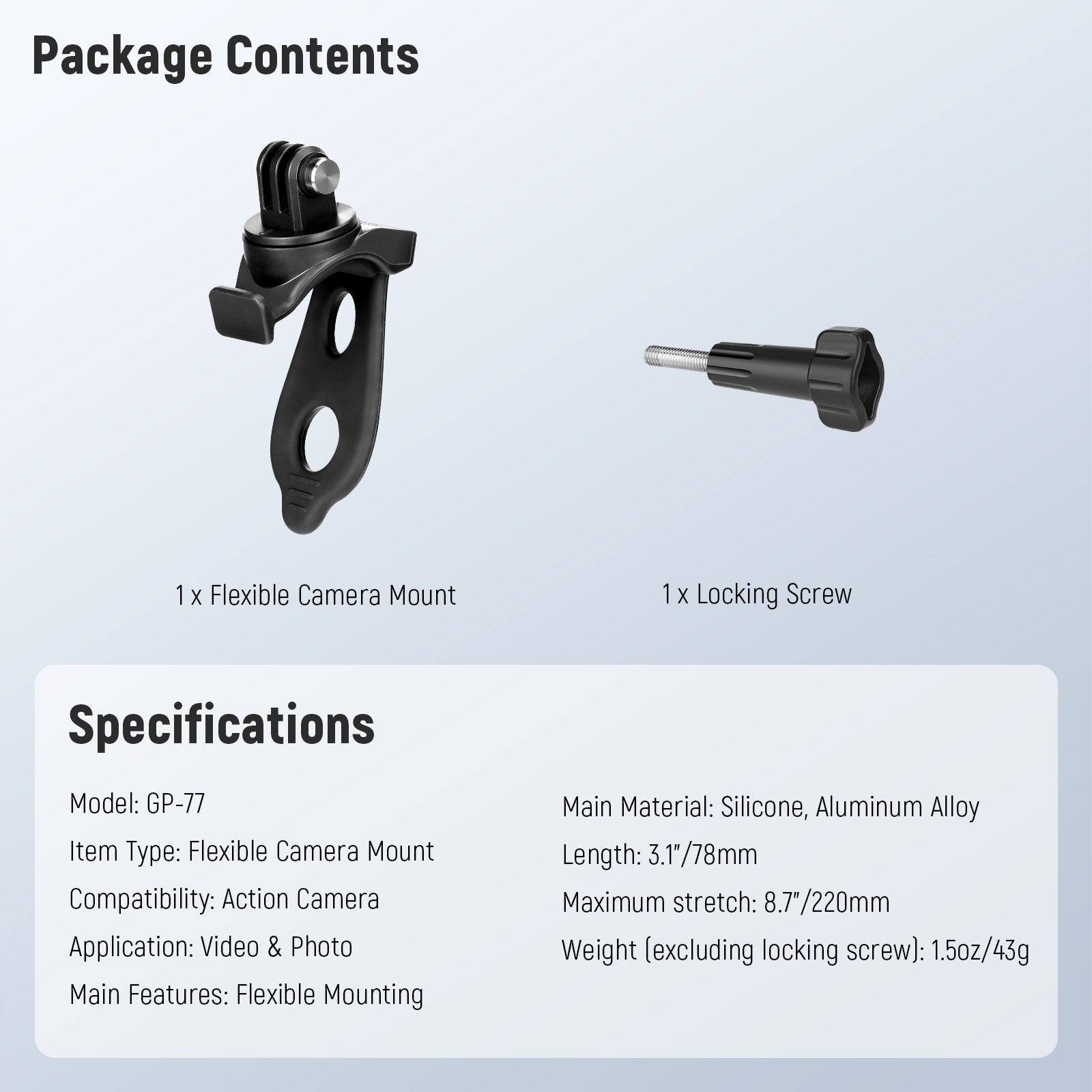 NEEWER GP-77 Camera Flexible Mount Wrap Band