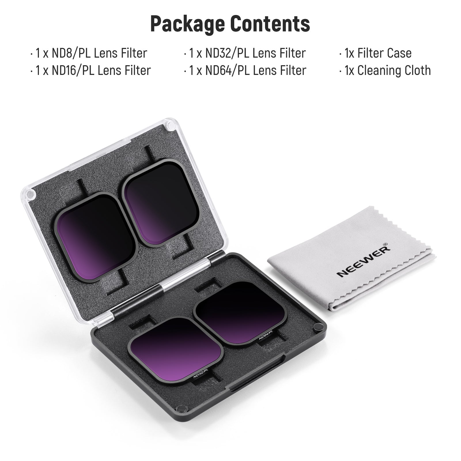 NEEWER FL-85 4 Pack ND/PL Filter Set For Insta360 ACE PRO