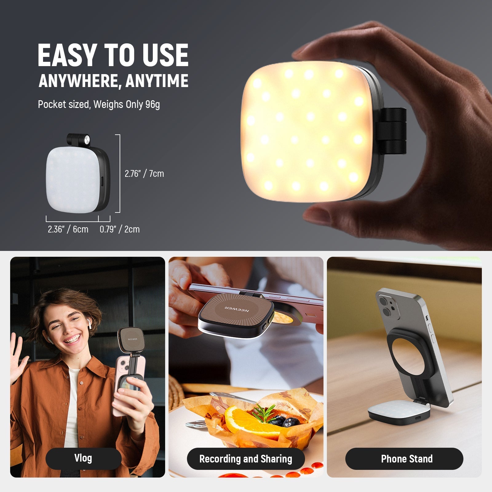 NEEWER BASICS NL48B Magnetic Selfie Light
