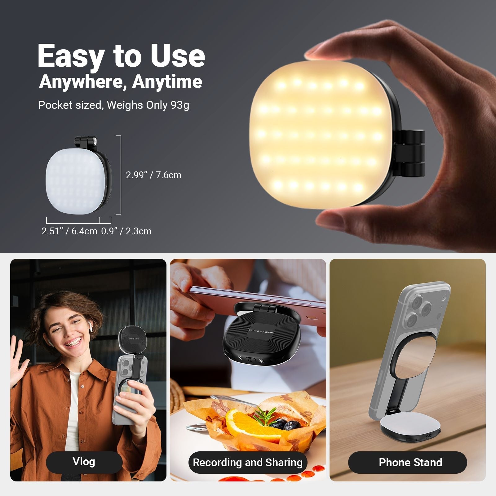 NEEWER BASICS NL72B Magnetic Selfie Light