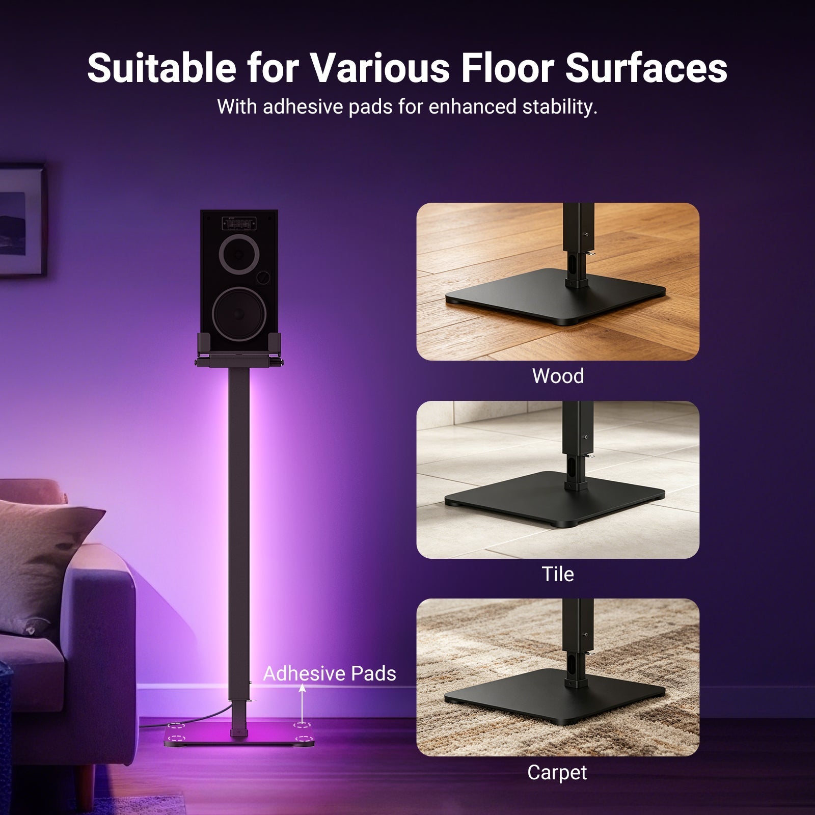 NEEWER NF08 2 Pack RGB Floor Speaker Stand
