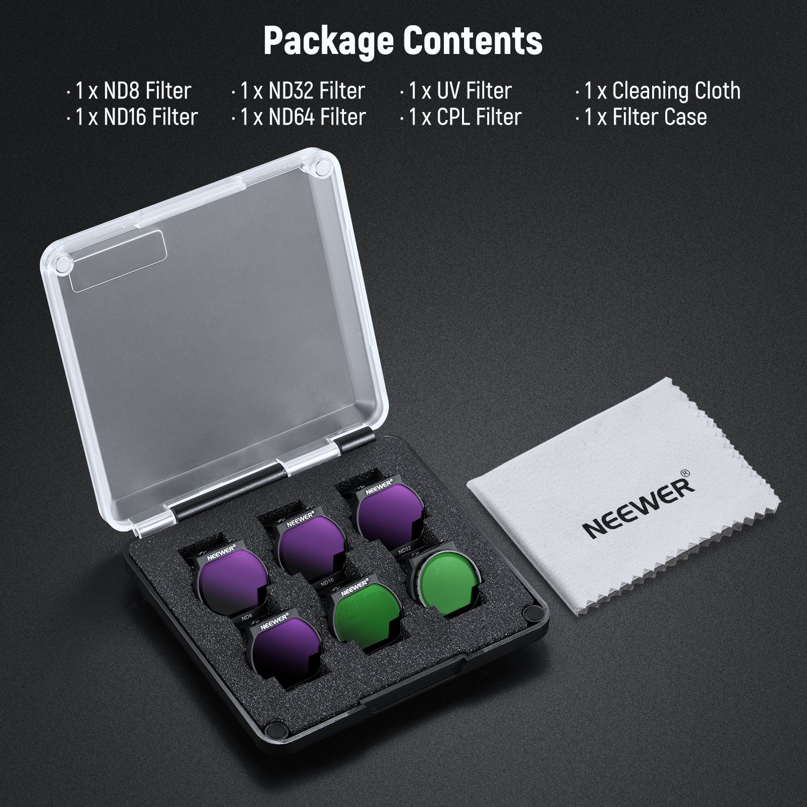 NEEWER FL-N32/FL-N31/FL-N28 ND Filter Set for DJI NEO Drone