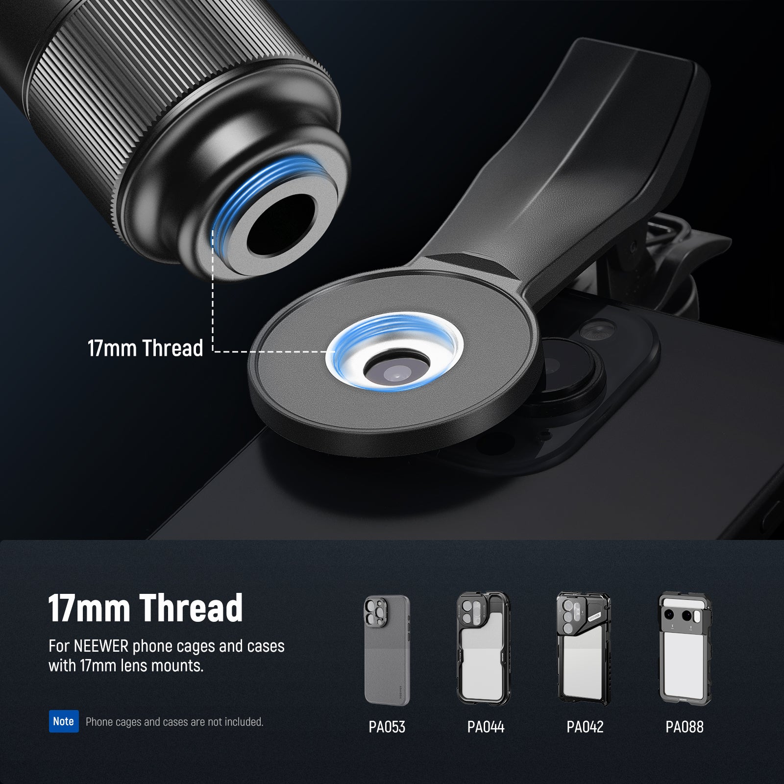 NEEWER LS-78 400mm Phone Telephoto Lens with 17mm Threaded Lens Clip