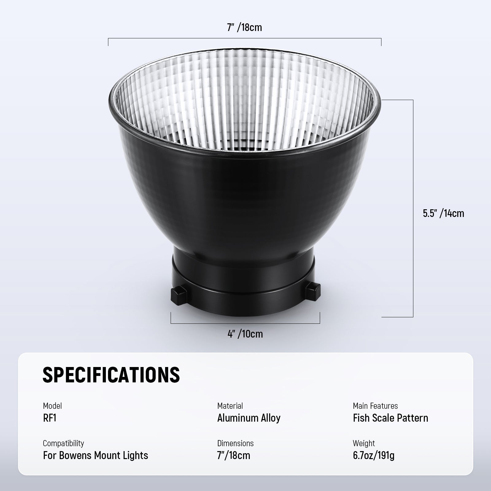 NEEWER RF1/RF2 Fish Scale Pattern Standard Reflector Diffuser