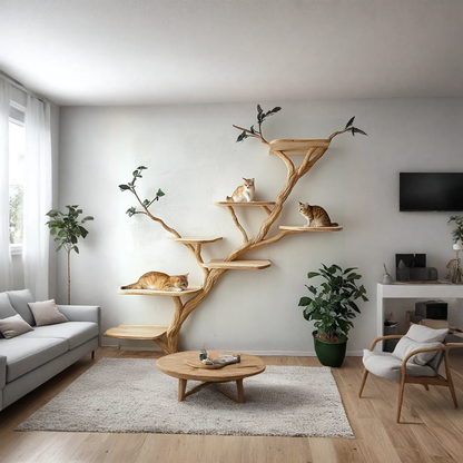 Wood Cat Tree Cat Tower House Stylish Gift For Cat