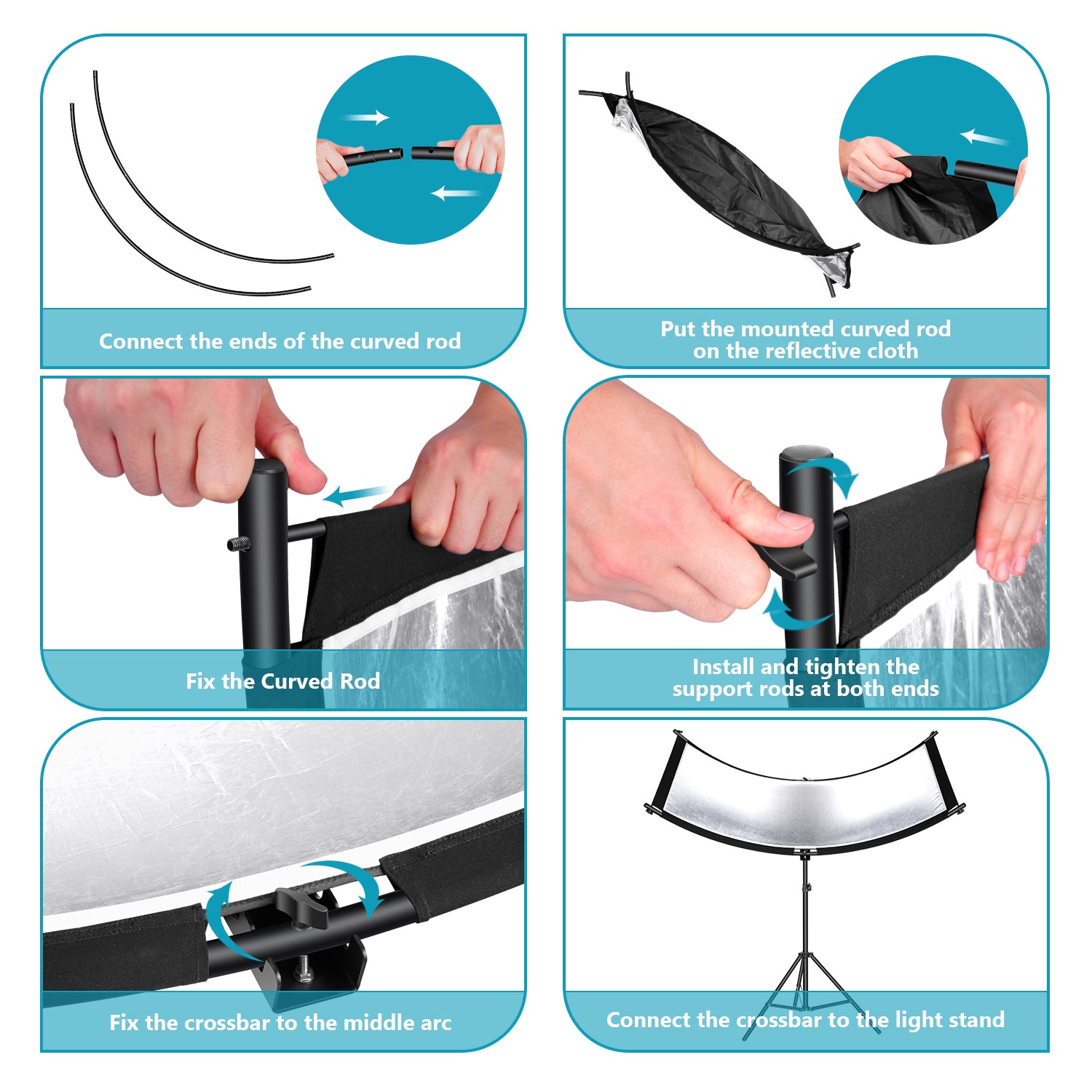 NEEWER 65.7"x 24"/167x61cm Clamshell Light Reflector Diffuser