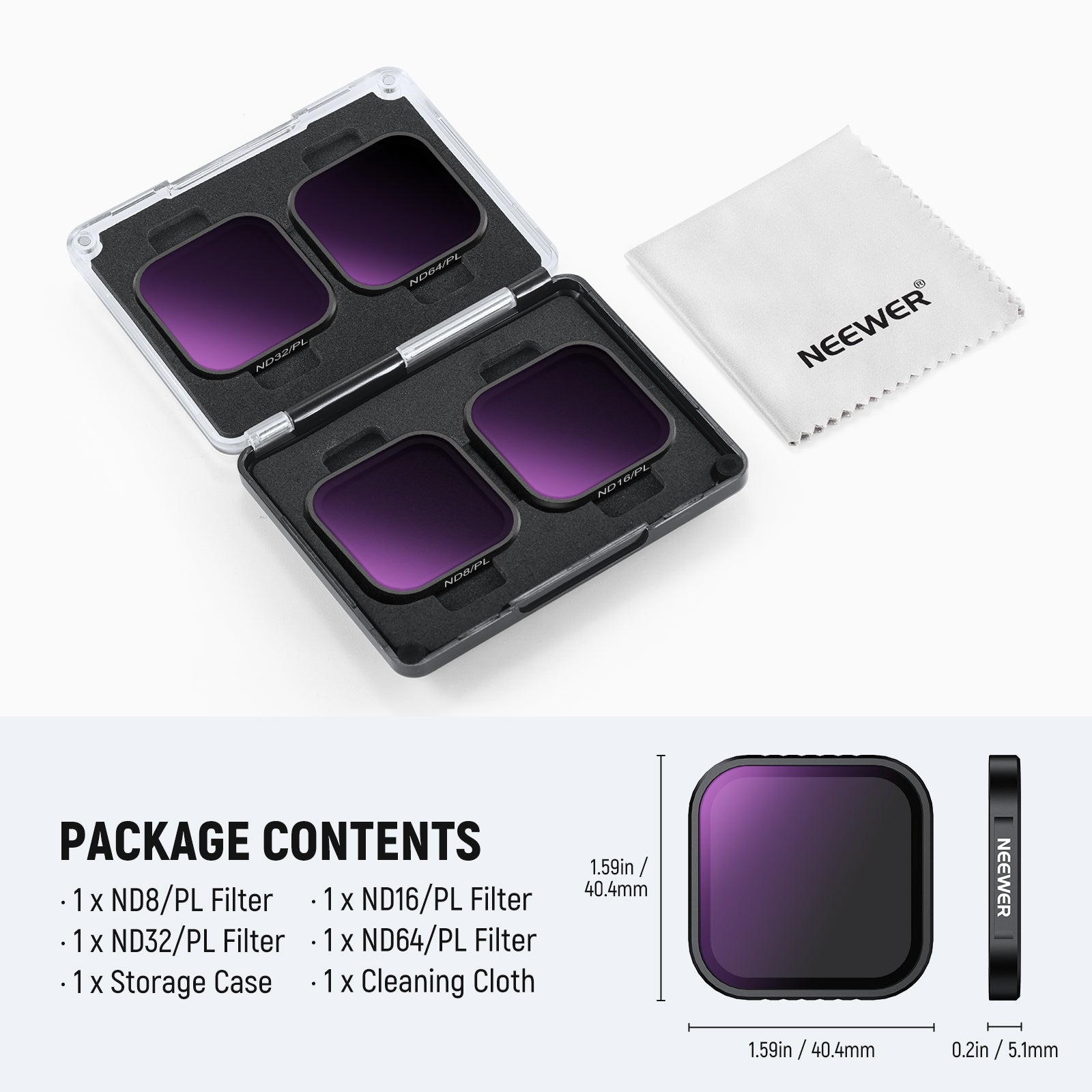 NEEWER FL-C29/FL-C30/FL-C31 4 Pack Filter Set For Insta360 Ace Pro/Ace Pro 2