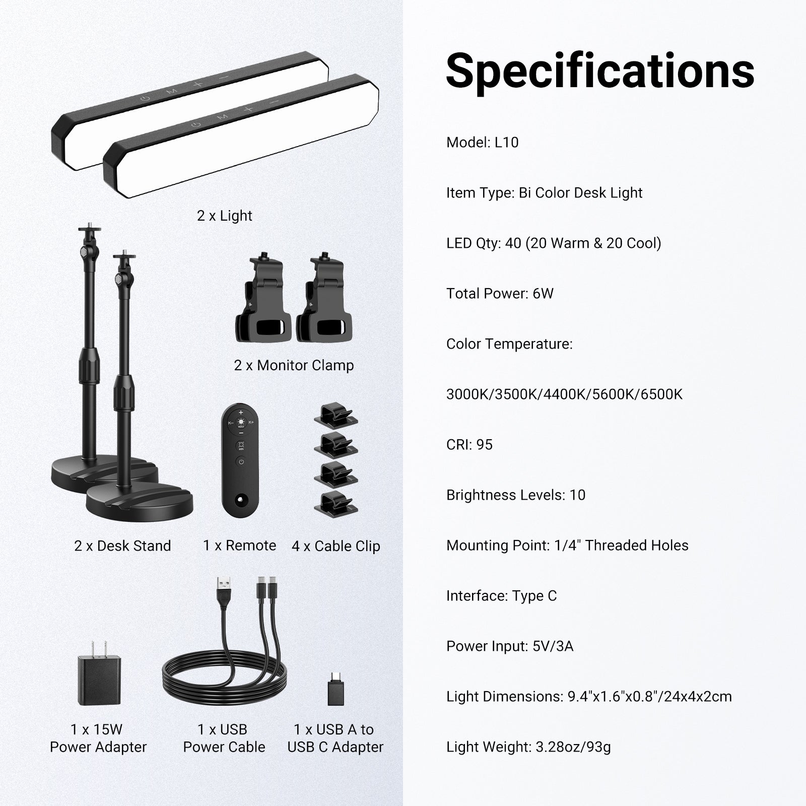 NEEWER BASICS L10 Bi Color Desk Light Kit