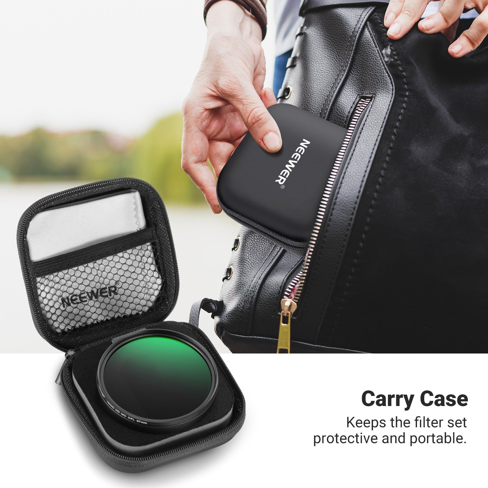 NEEWER FL-113 67mm Phone CPL Filter with Cold Shoe Clip(Compatible with S26)