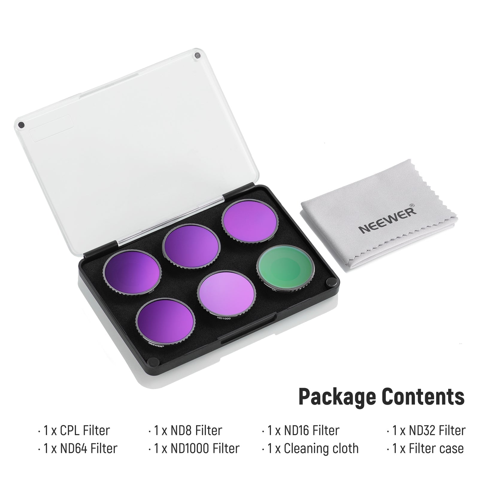 NEEWER FL-A13 6-Pack CPL & ND Filter Set for DJI Osmo Action Action 5 Pro/4