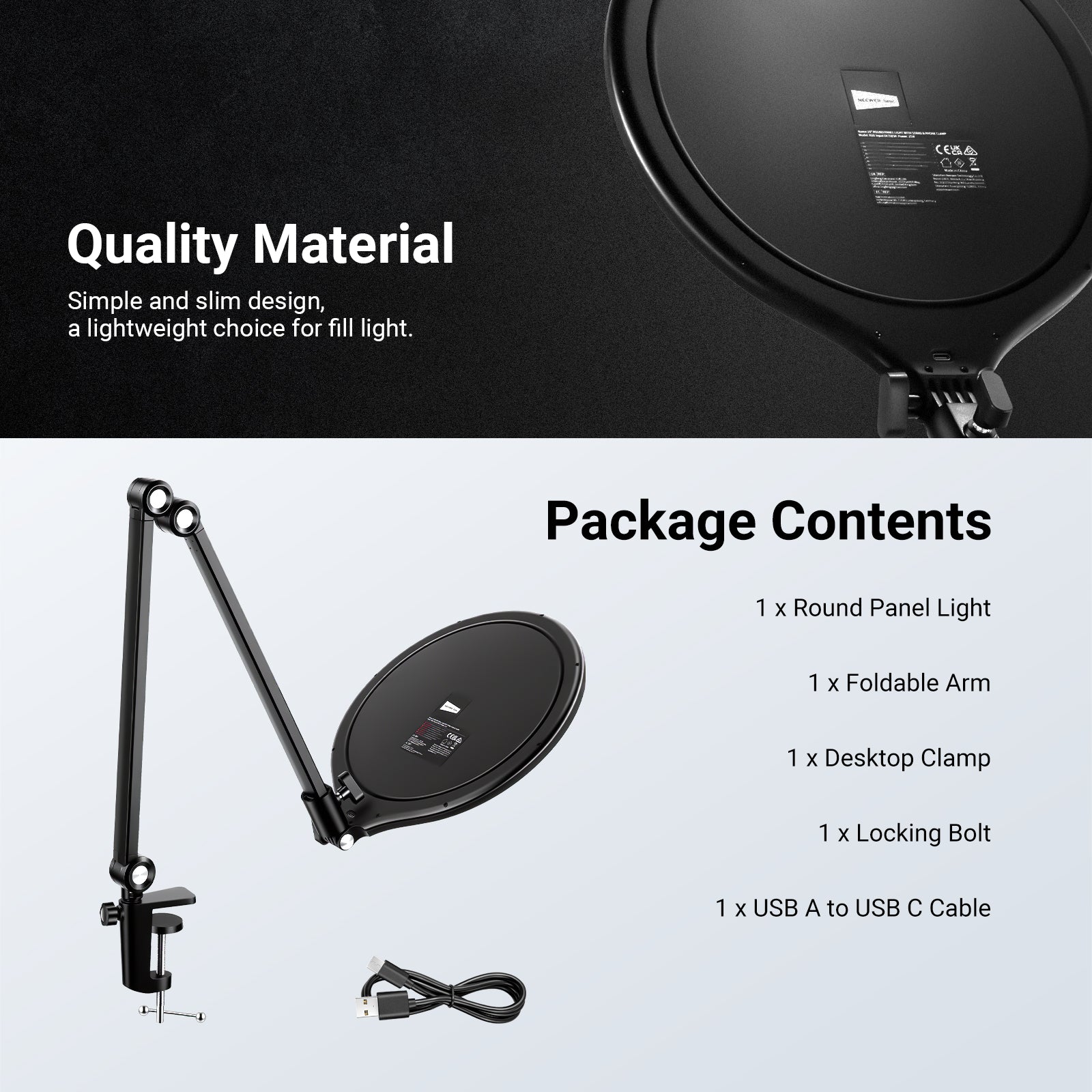 NEEWER BASICS R10 10.5" Streaming Key Lighting