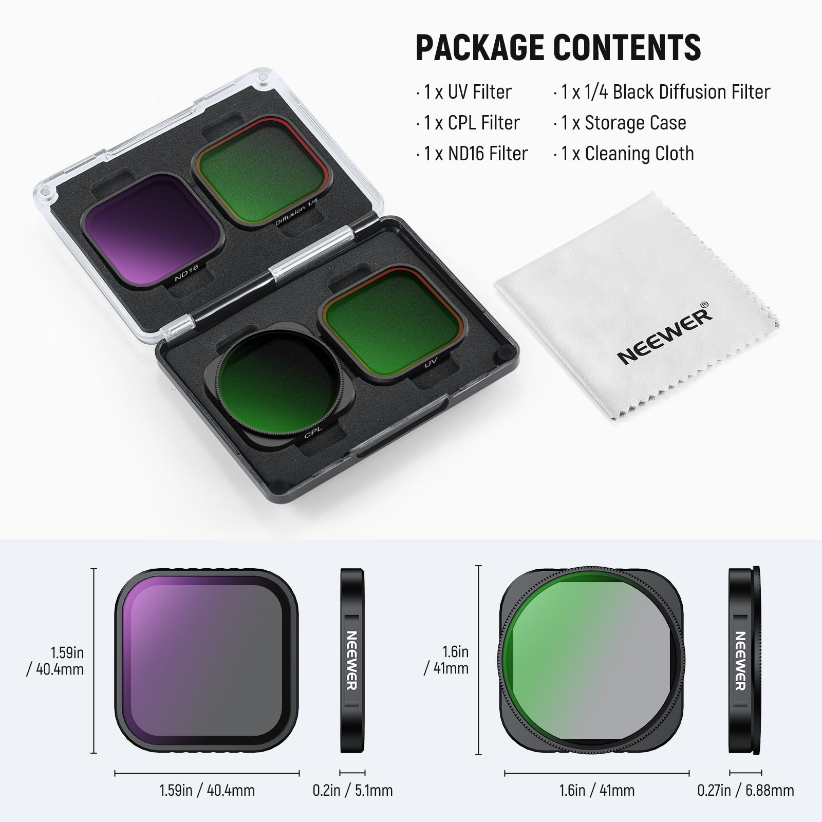 NEEWER FL-C29/FL-C30/FL-C31 4 Pack Filter Set For Insta360 Ace Pro/Ace Pro 2