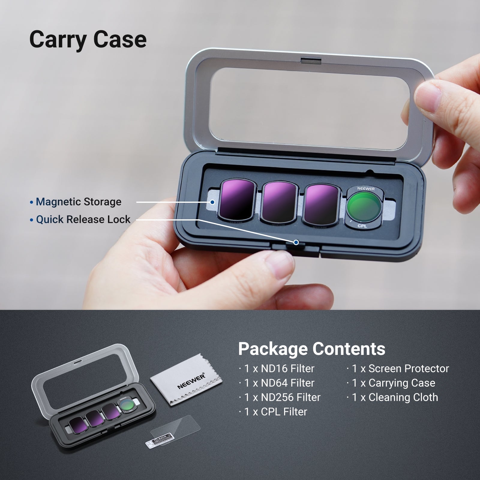 NEEWER Variable ND Filter Compatible with DJI Osmo Pocket 3 / Pocket 4 & Xtra Muse