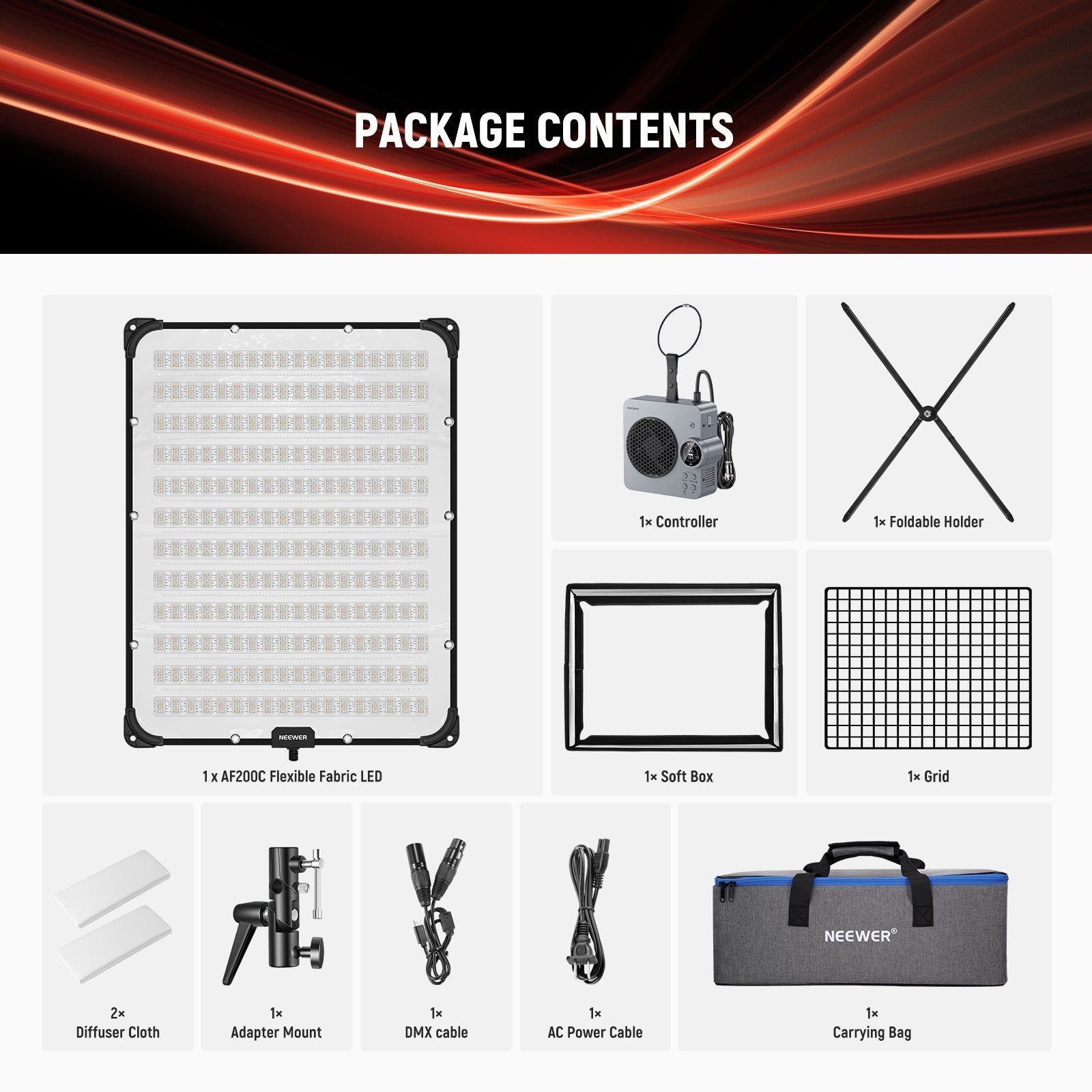 NEEWER AF200C Pro 200W Flexible RGB LED Video Light