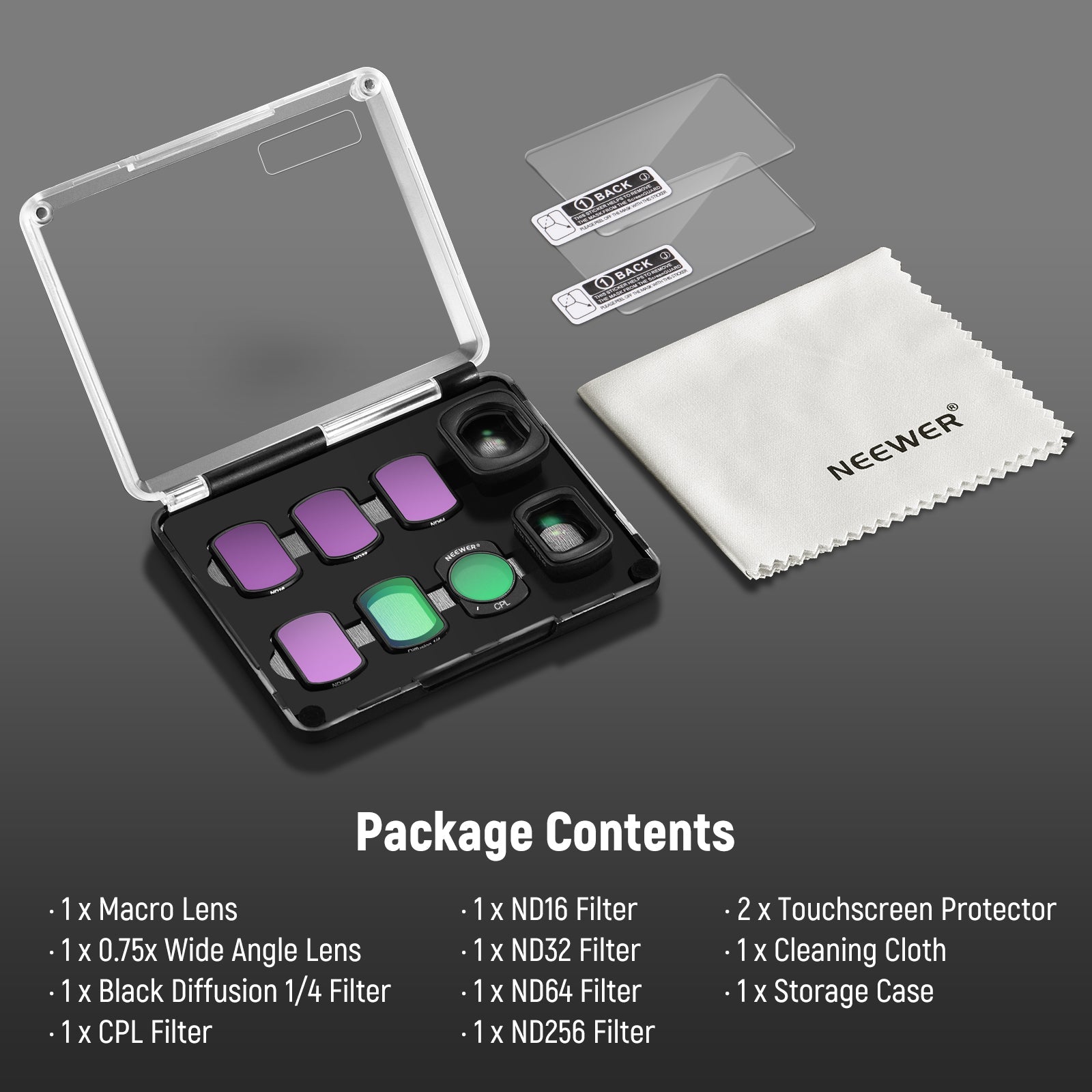 NEEWER FL-B17 Filter & Lens Set for DJI Osmo Pocket 3 / Pocket 4 & Xtra Muse