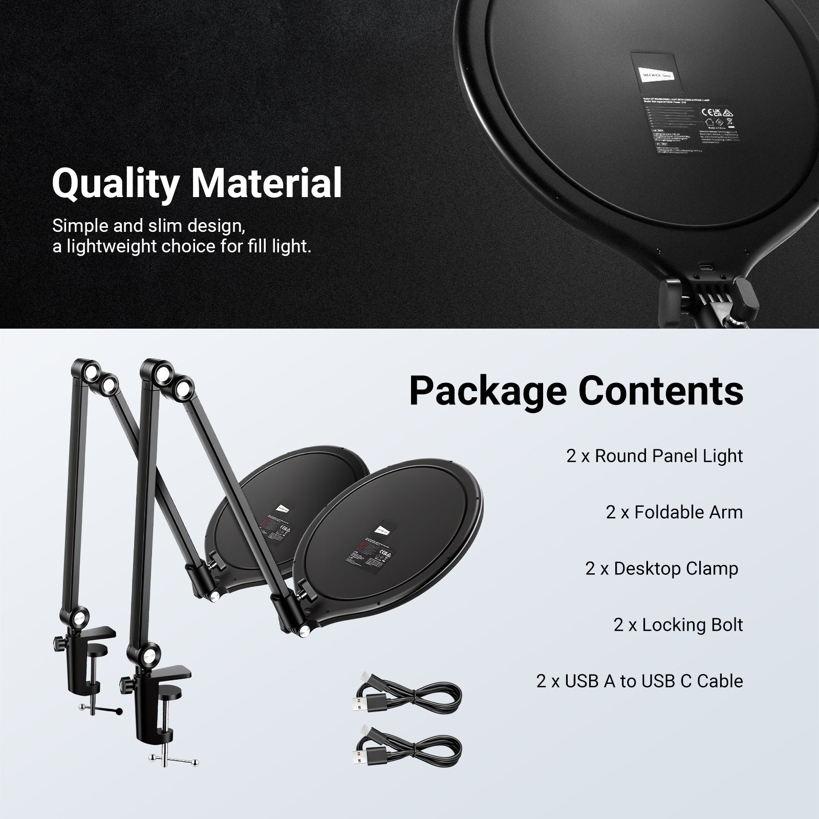 NEEWER BASICS R10 10.5" Streaming Key Lighting