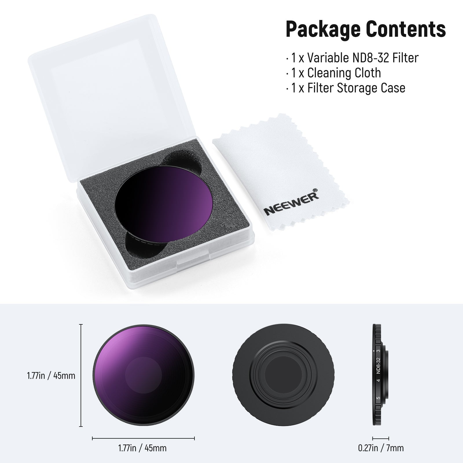 NEEWER Variable ND Filter For DJI Osmo Action 5 Pro & Action 4