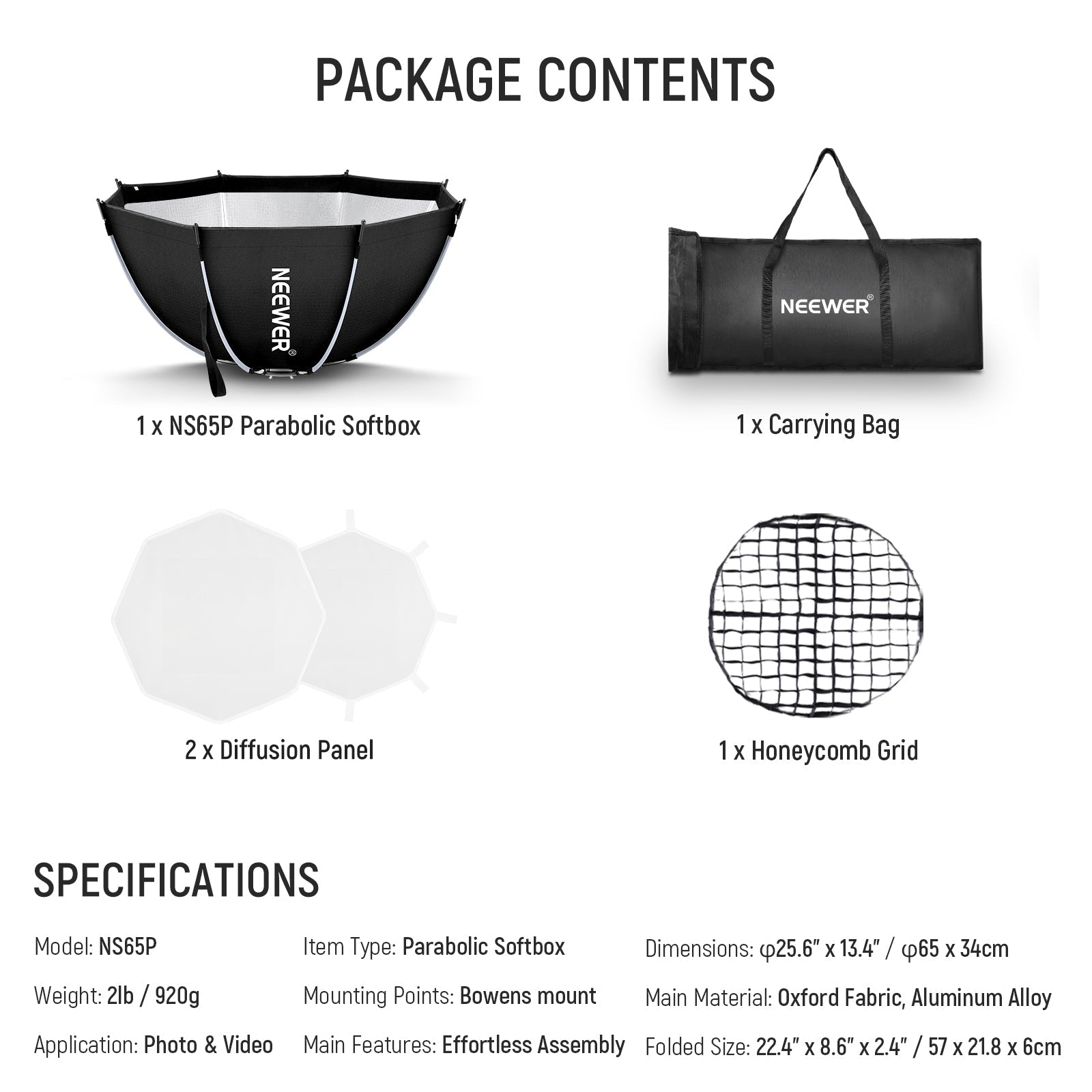 NEEWER 45CM/65CM/90CM Quick Release Octagonal Softbox