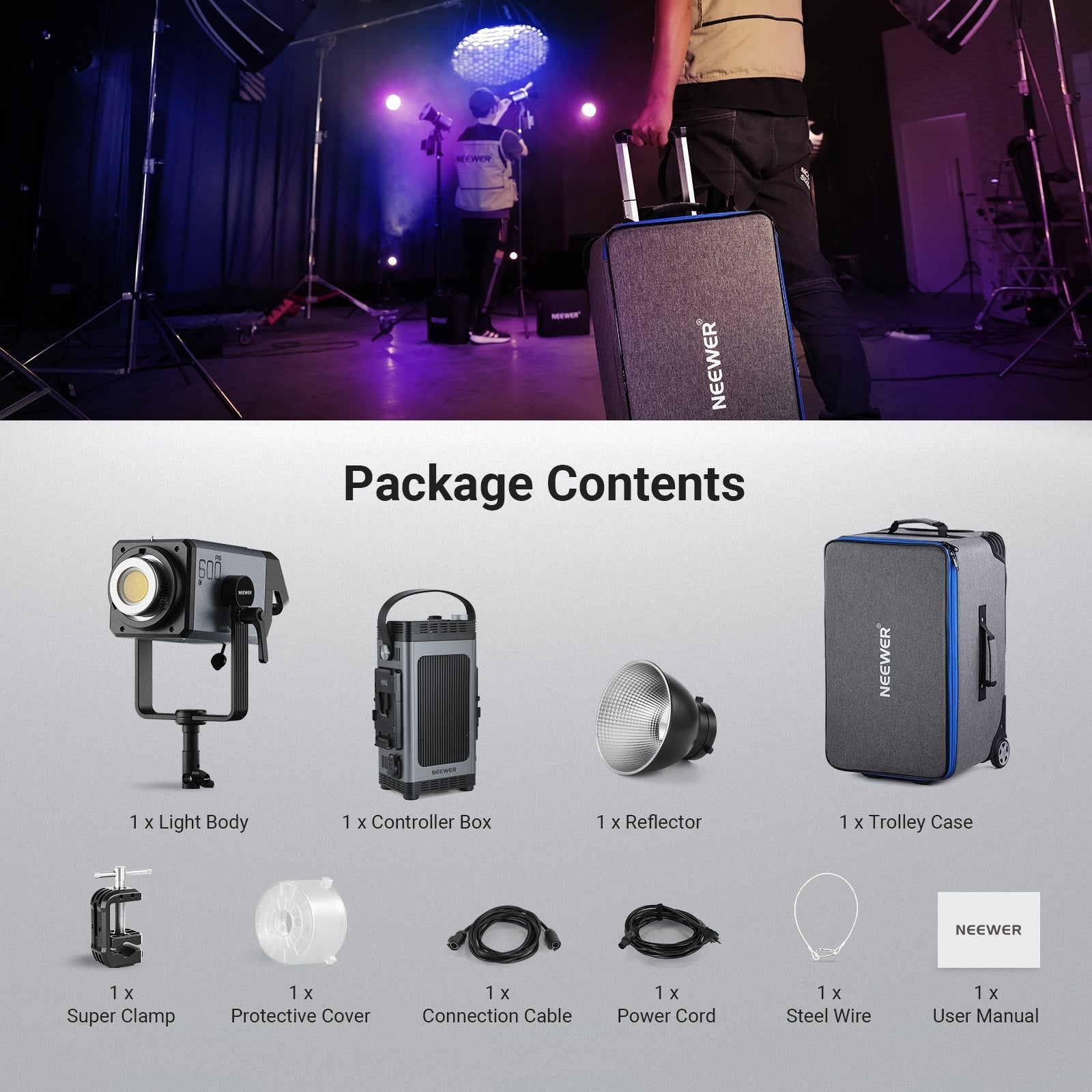 NEEWER AS600C 600W Output RGB COB Studio Video Light