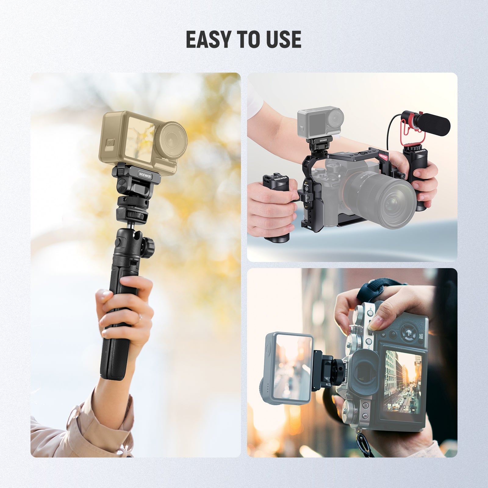 NEEWER AC012 Magnetic Cold Shoe Mount For DJI Osmo 360/Action 5 Pro/4/3