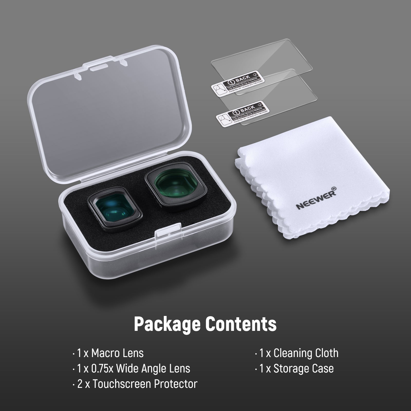 NEEWER FL-B34 0.75X Wide Angle & Macro Lens Set for Pocket 3 / Pocket 4 & Xtra Muse
