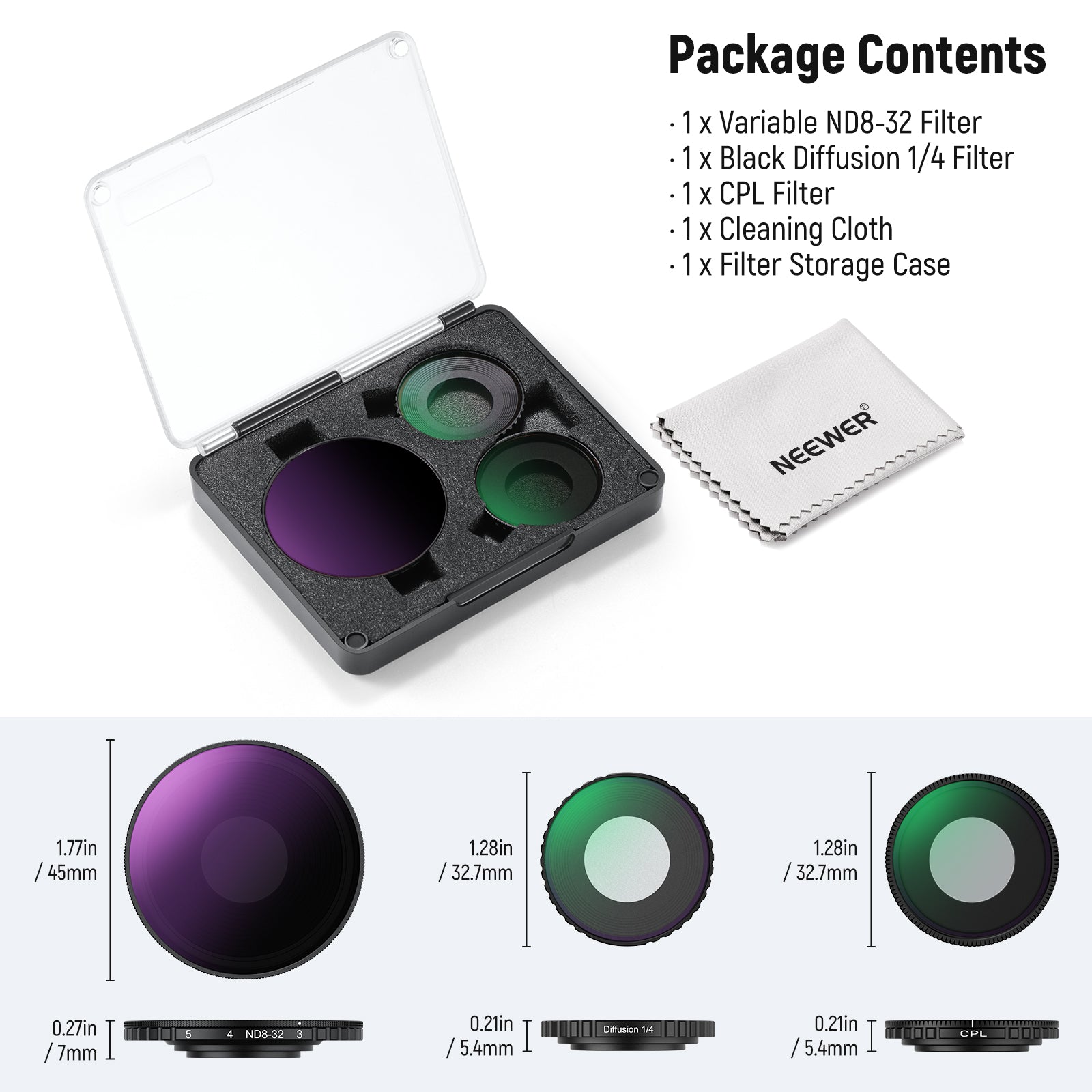 NEEWER Filter Lens Set For DJI Osmo Action 5 Pro/4