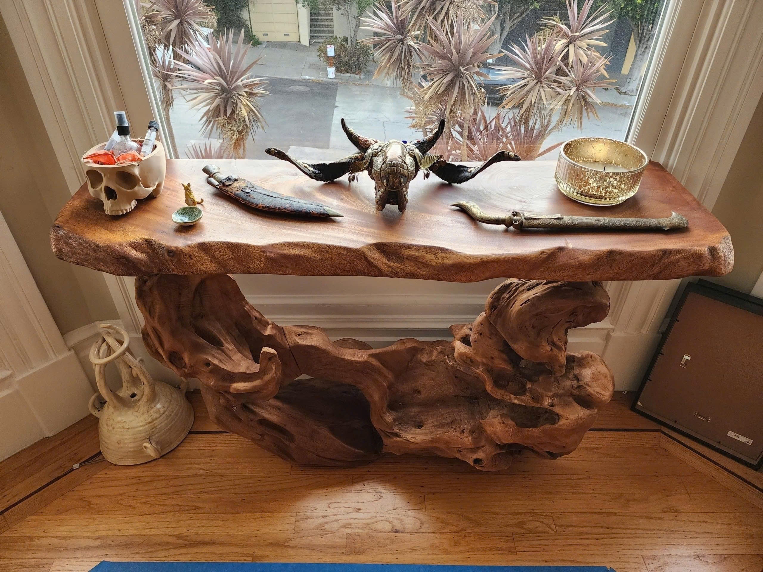 Narrow Console Table Solid Wood